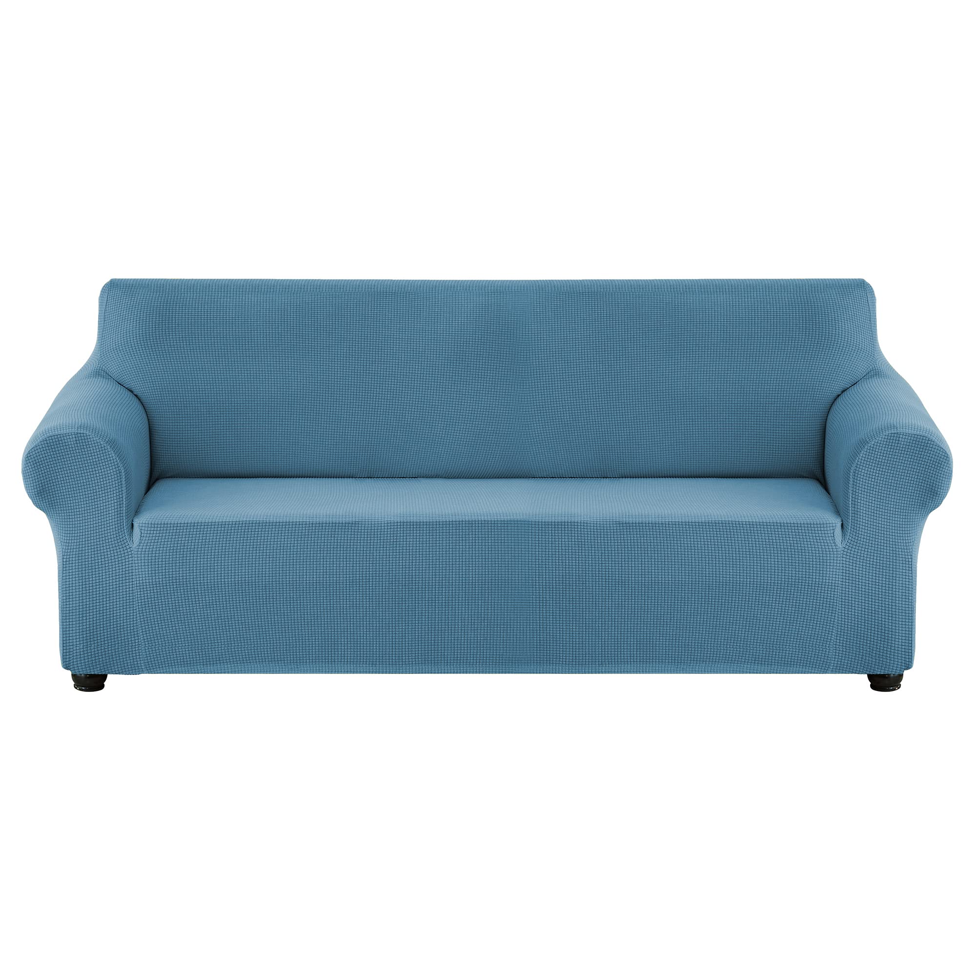Stretch Sofa Slipcover - Waterproof Couch Cover, Soft Elastic Furniture Protector for Sofa with Non-Slip Bottom - Perfect for Kids & Pets (Denim Blue, Small) - Ideal for Living Room, Family Room & Pet-Friendly Homes