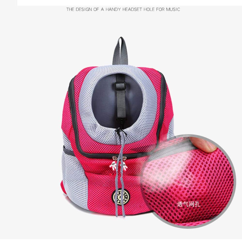 Premium Cat Backpack Carrier - Breathable Mesh Pet Travel Backpack for Small Dogs & Cats, Adjustable Shoulder Straps, Safety Leash - Red (Outdoor Hiking, Vet Visits, Air Travel)