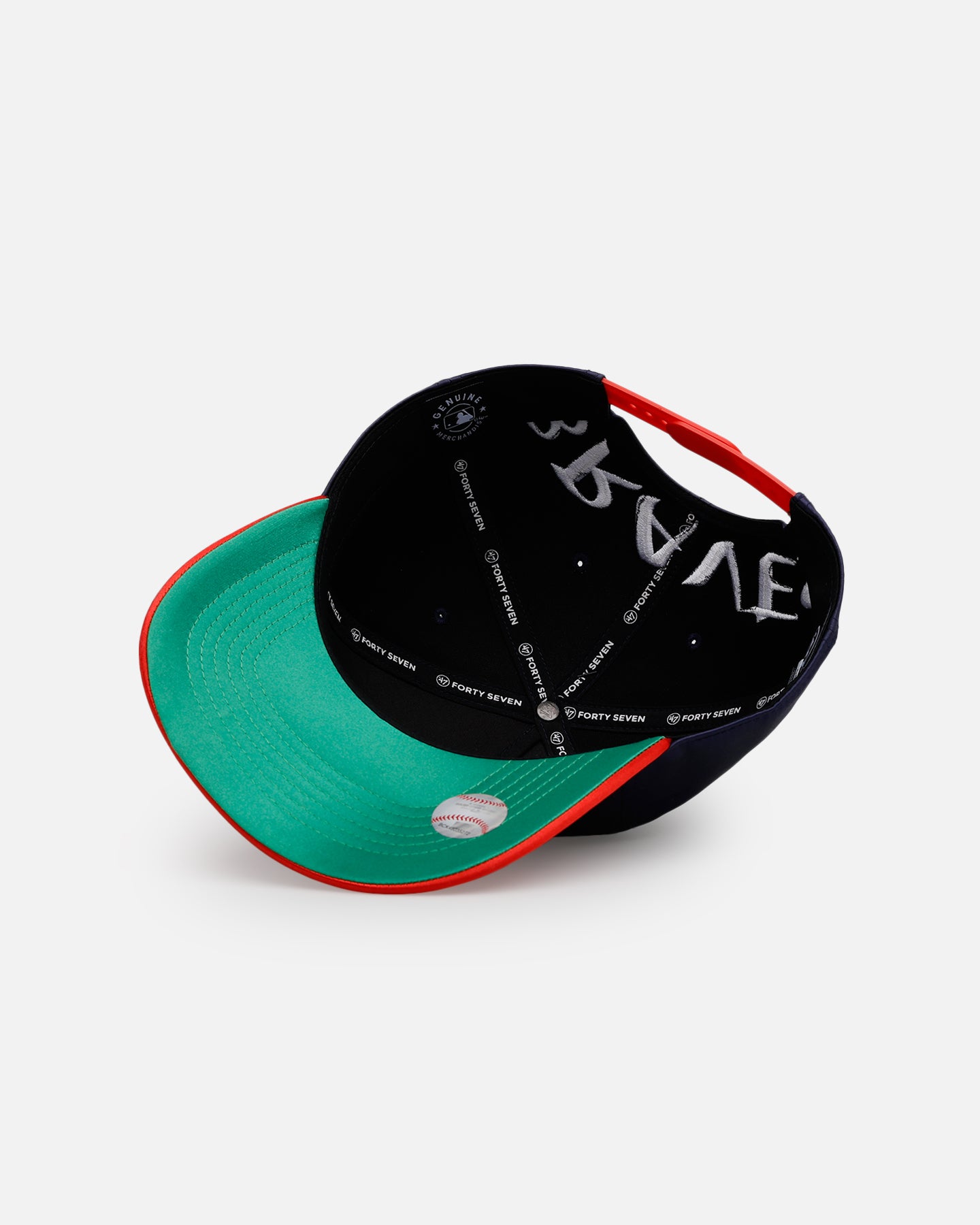 47 Brand Atlanta Braves 'Silky Way' 47 Hitch Snapback Navy/Red Baseball Cap - Adjustable Hat for Men & Women - Perfect for Baseball Games, Streetwear & Casual Outfits