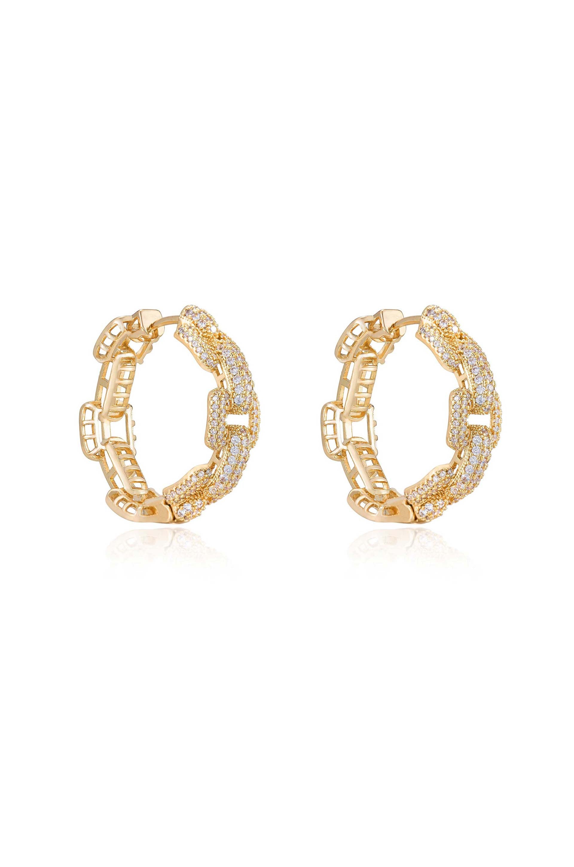 Crystal Chain Link Hoop Earrings for Women - Elegant Dangle Drop Earrings for Party, Wedding & Everyday Wear | Hypoallergenic & Lightweight Fashion Jewelry