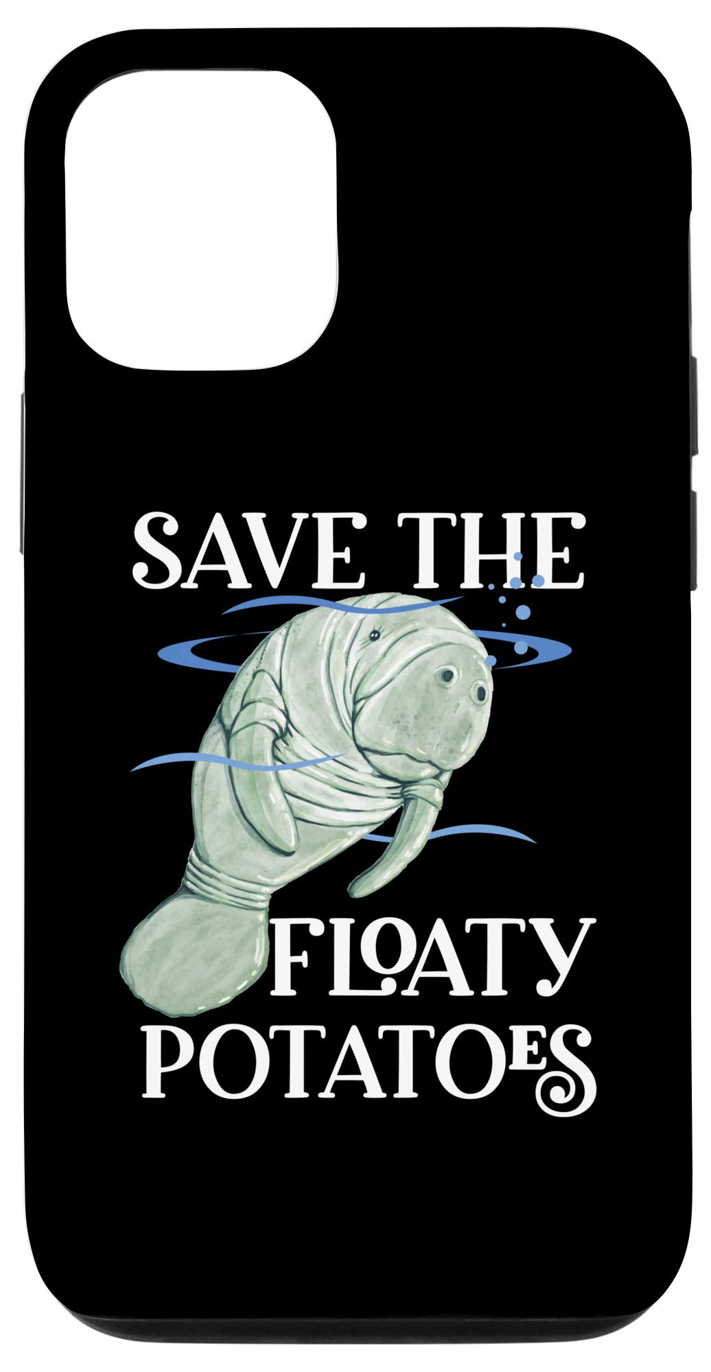 Cute Manatee Gift Case for iPhone 12/12 Pro - Waterproof Protective Phone Cover with Floating Design - Perfect for Beach, Pool & Summer Vacation Use