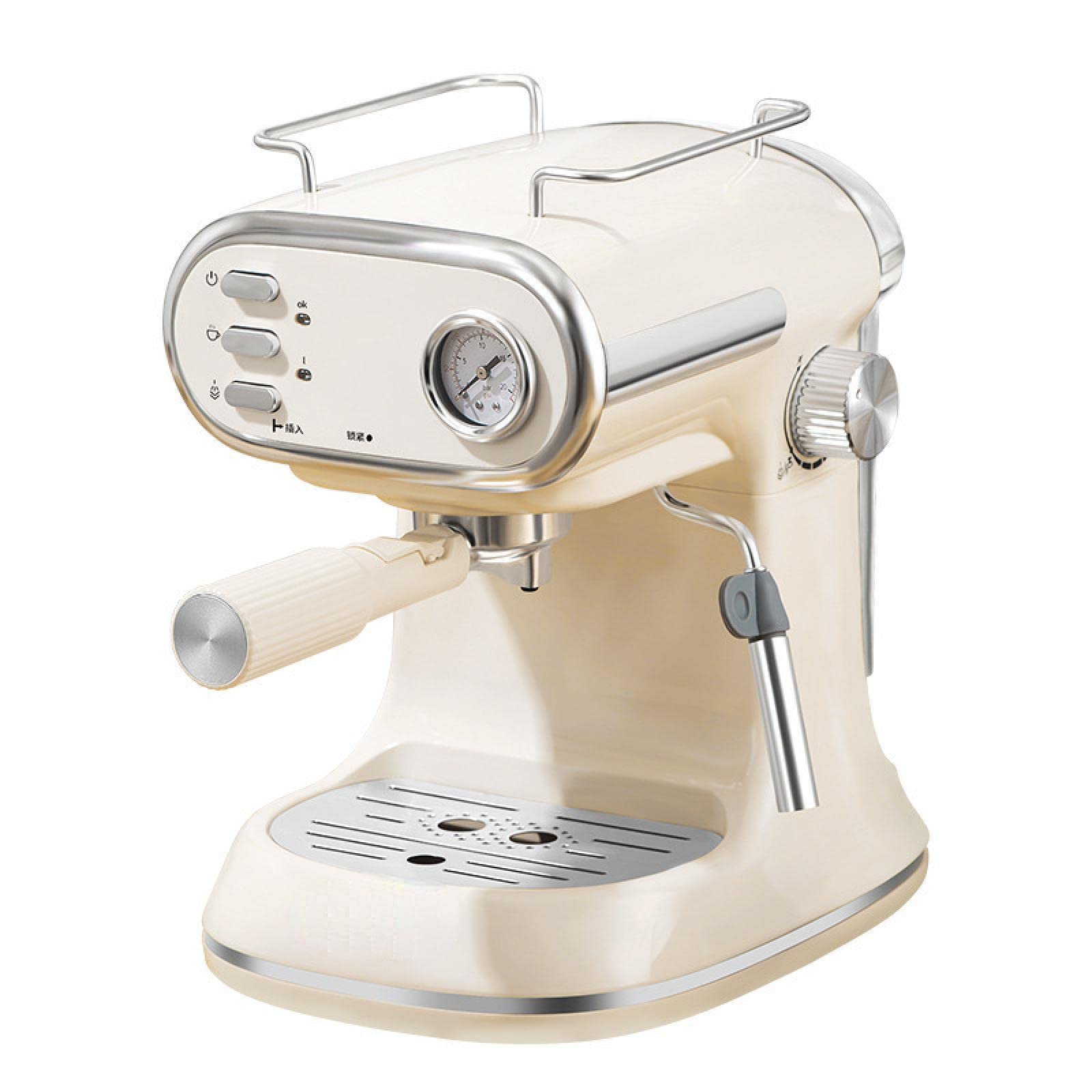 Professional Semi-Automatic Espresso Machine with Steam Wand for Home & Office - Retro Style Coffee Maker with Milk Frother for Lattes & Cappuccinos - Perfect for Small Spaces, Coffee Shops, and Gift Giving