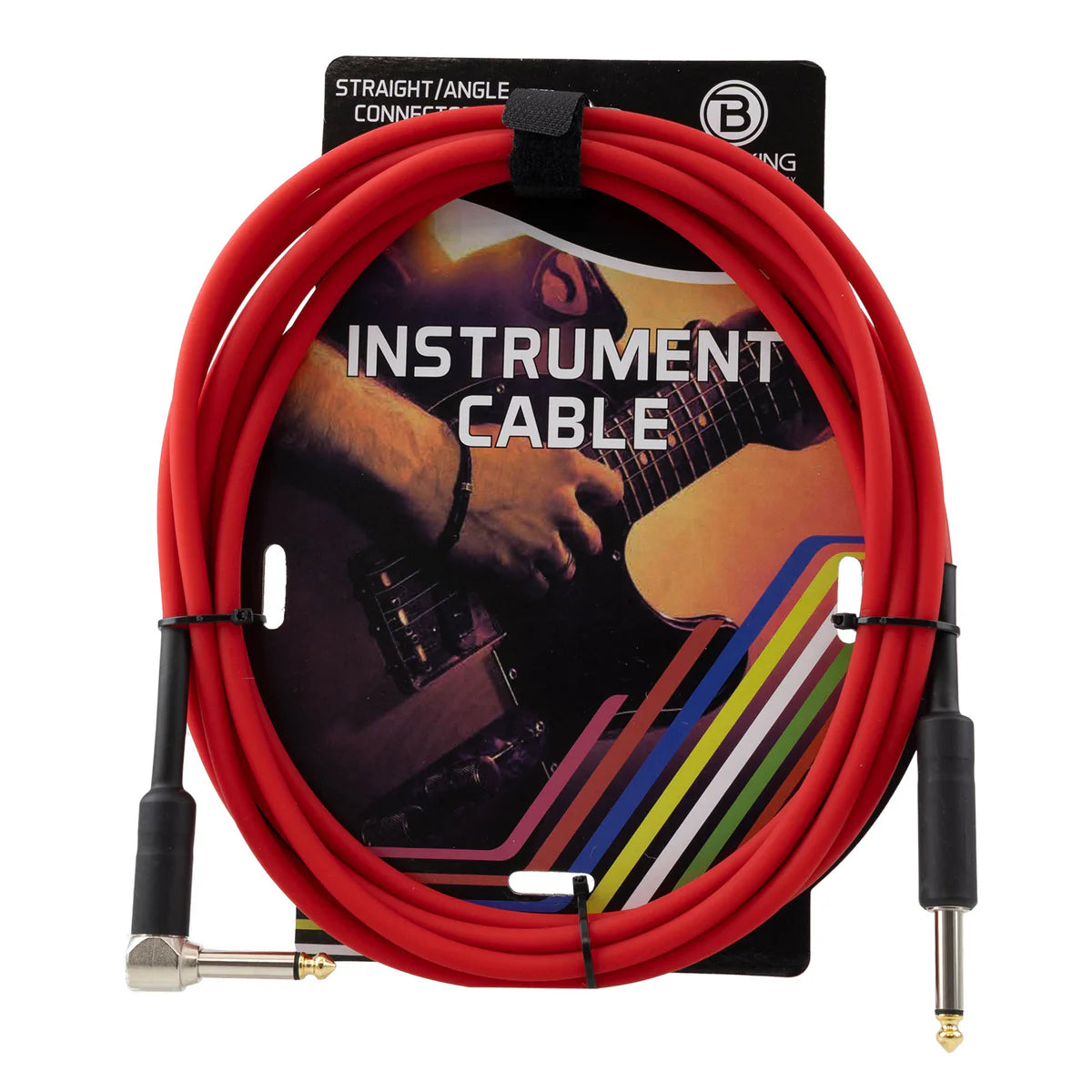 Blastking CGTR 10 Ft Professional Instrument Cable with Straight/Angle Connectors - Perfect for Guitar, Bass & Audio Equipment - Studio & Live Performance Use