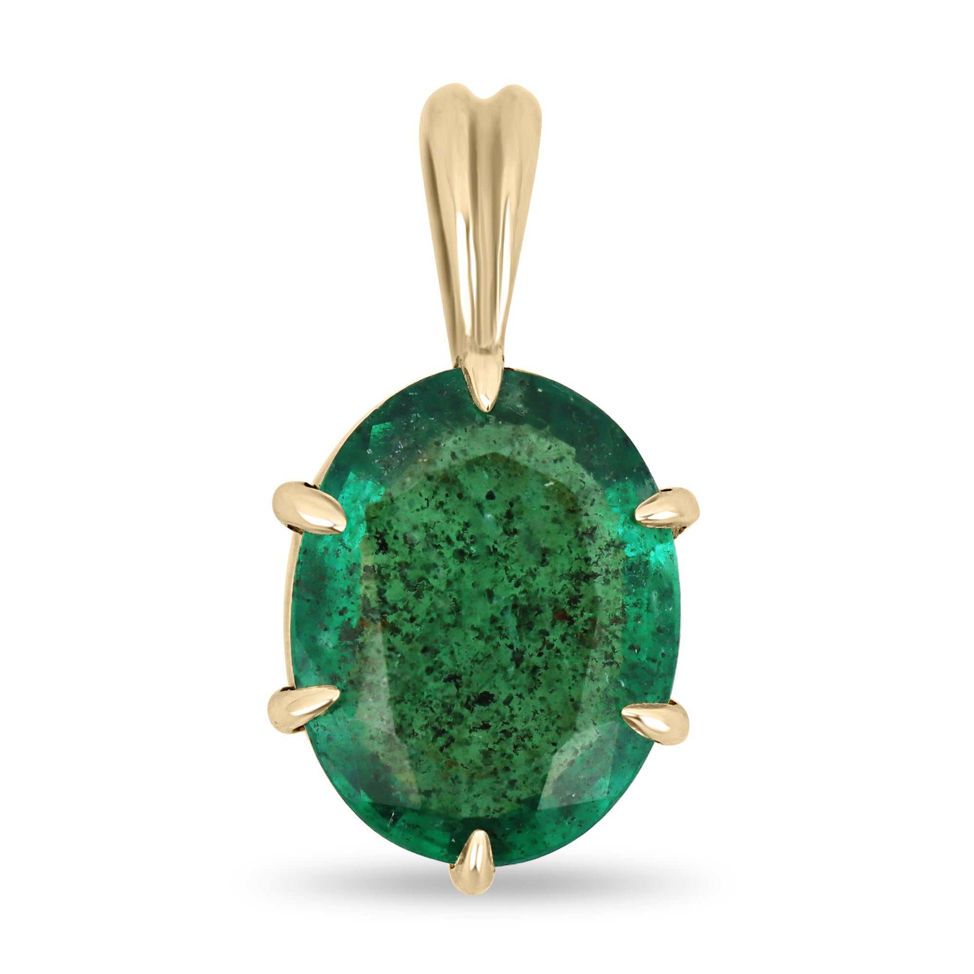 1.88 Carat Natural Emerald Solitaire Oval Cut 6-Prong Pendant in 14K Gold - Elegant Jewelry Gift for Women, Perfect for Weddings, Anniversaries & Special Occasions