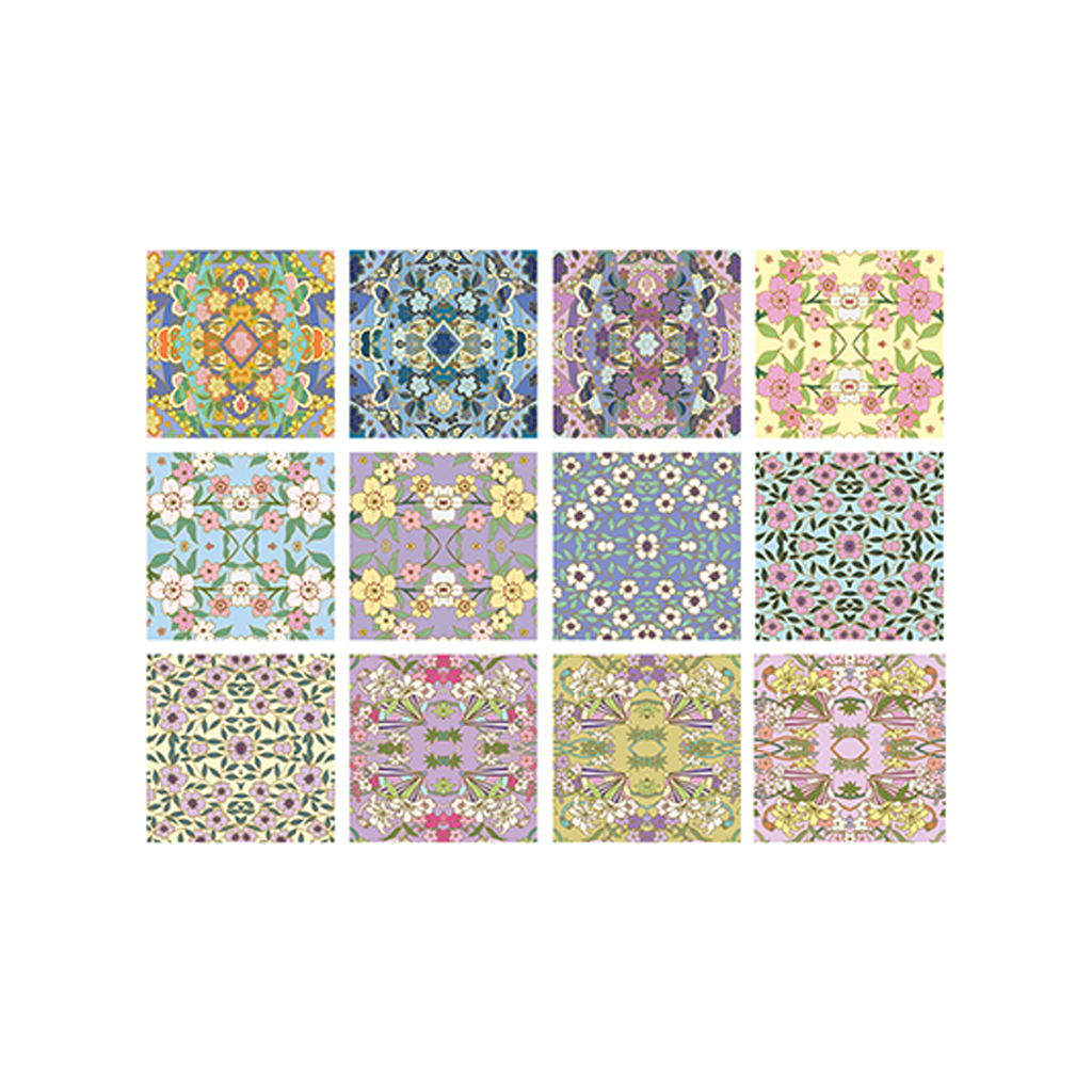 Origami Paper Kaleidoscope Series - Yuzen Floral Design, 24 Sheets 5 7/8 Inch (4526) for DIY Crafts, Gift Wrapping & Japanese Art Projects