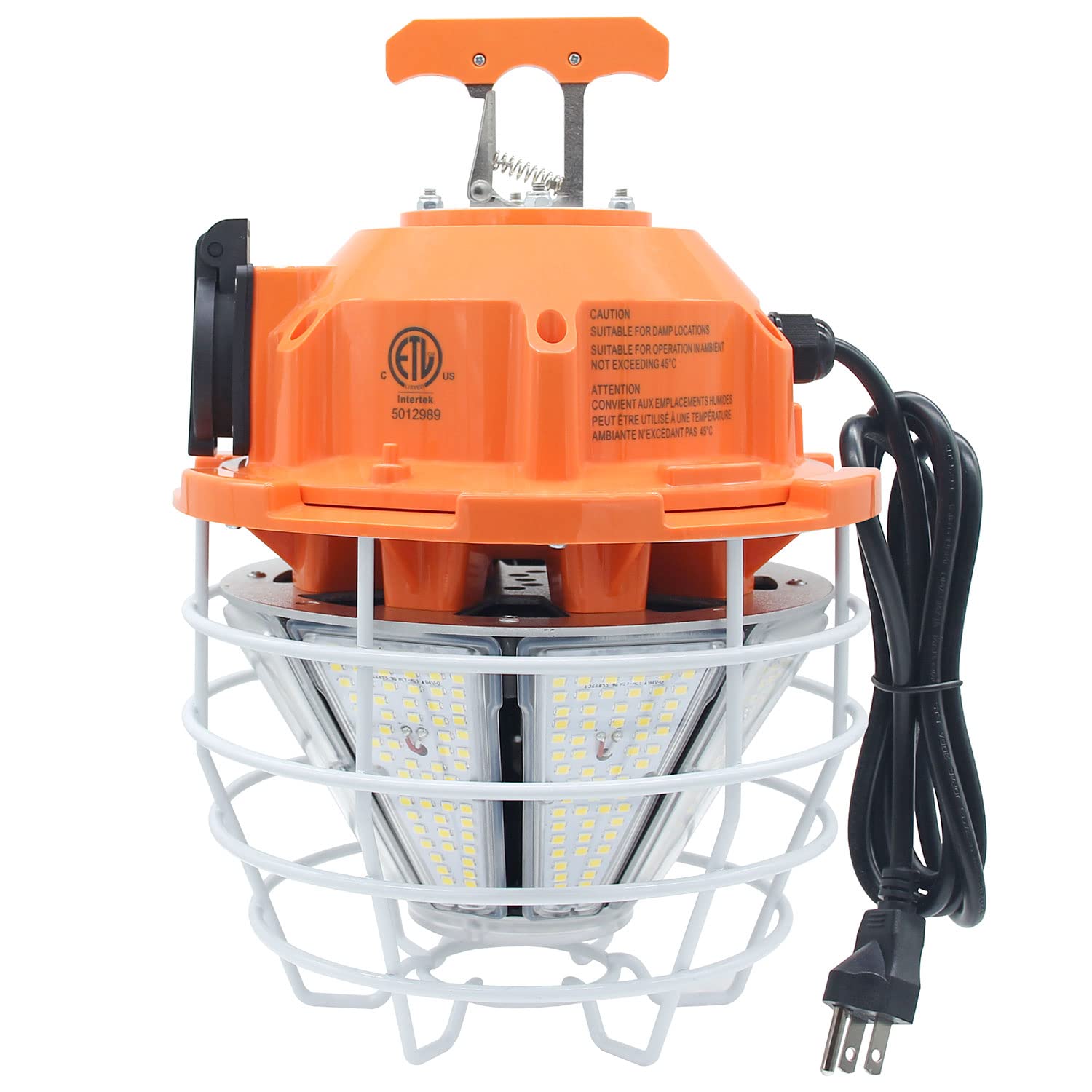 150W LED Temporary Work Light - 5000K Daylight White, High Lumen Construction Lighting with Steel Protective Cover, Waterproof & Portable - Ideal for Indoor/Outdoor Job Sites, Tunnels, Toolrooms, Warehouses, and Emergency Lighting