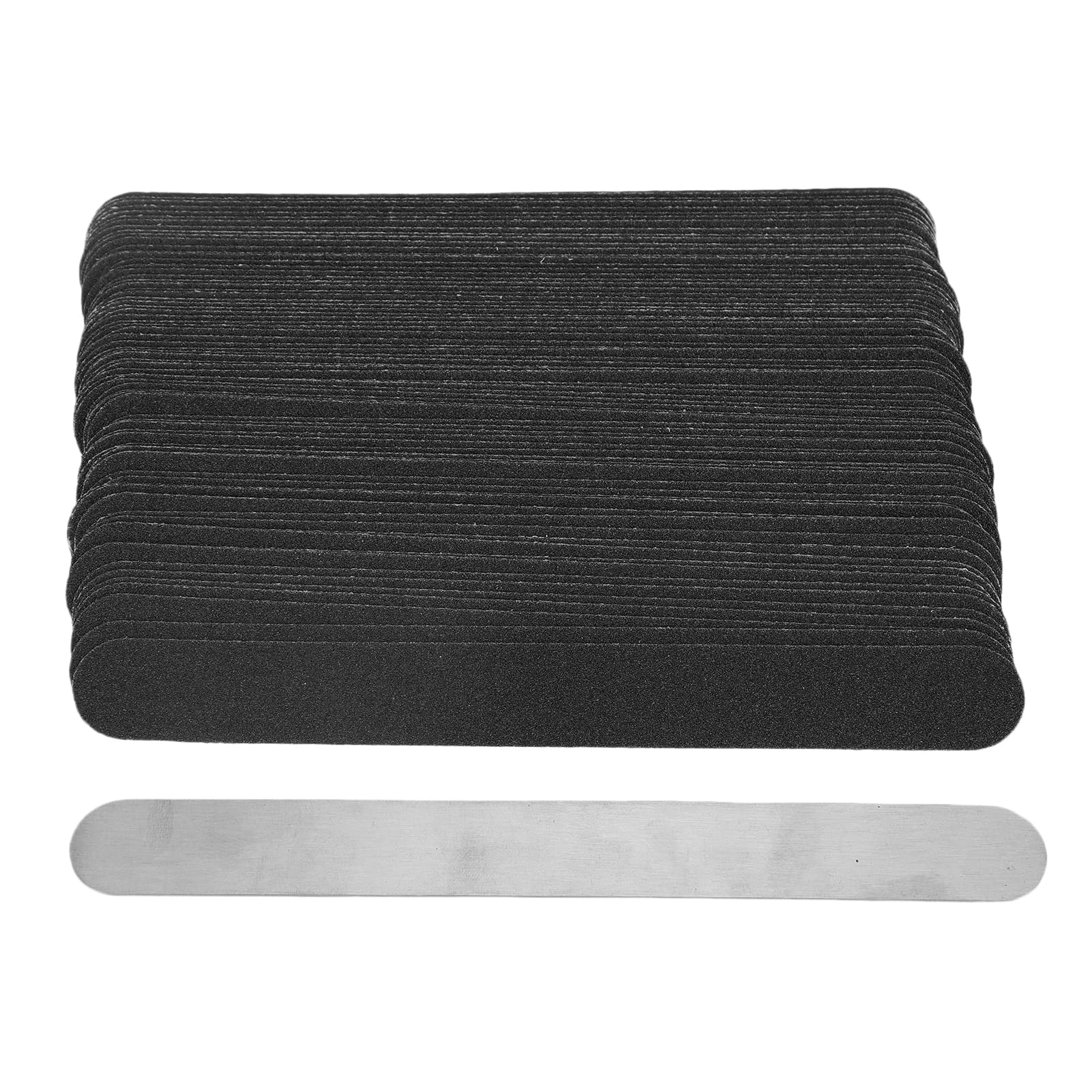 100 Pcs Nail File Strips with Steel Base for Acrylic Nails - Salon & Home Use