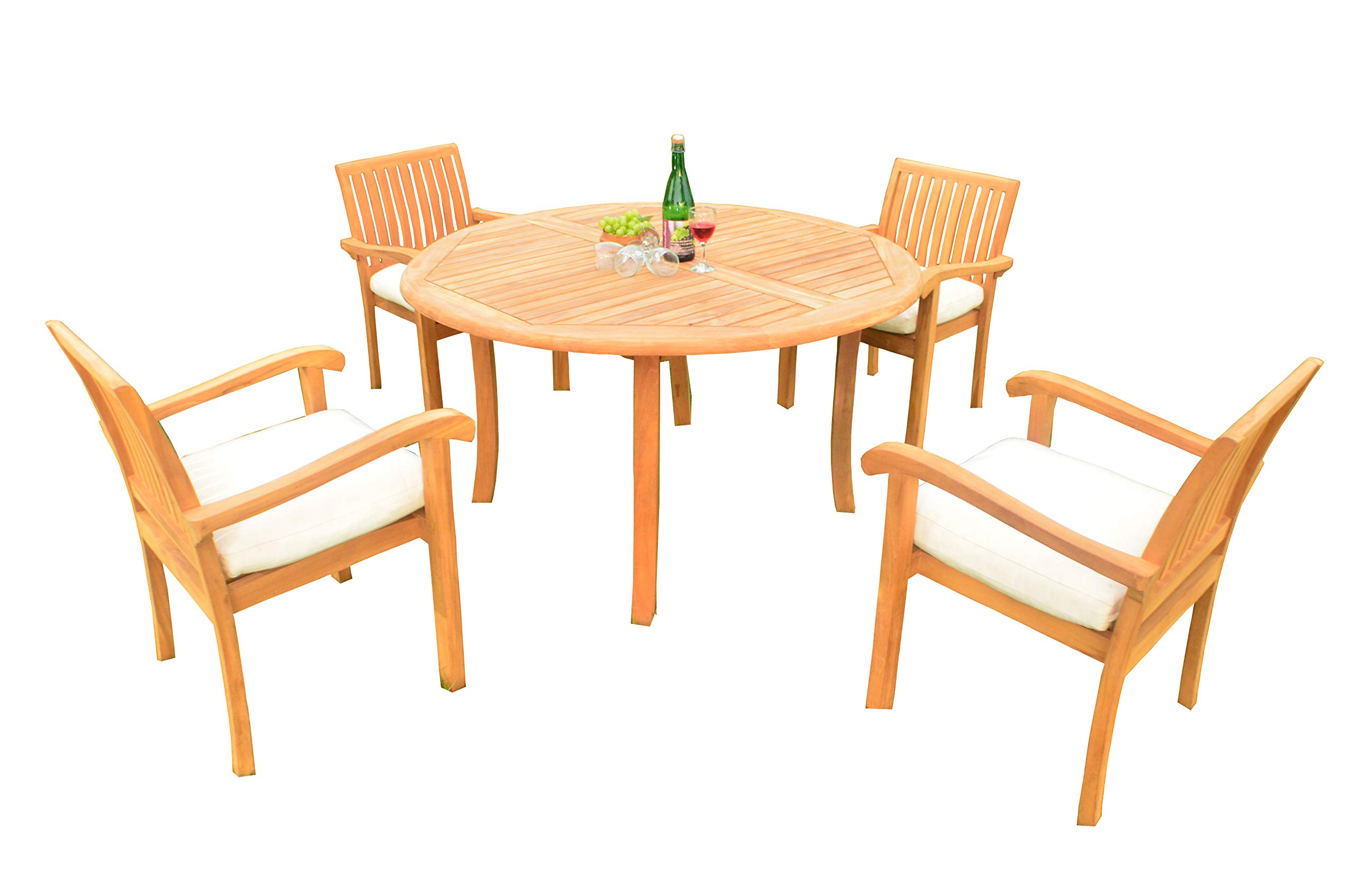Premium 5-Piece Outdoor Teak Dining Set - 52