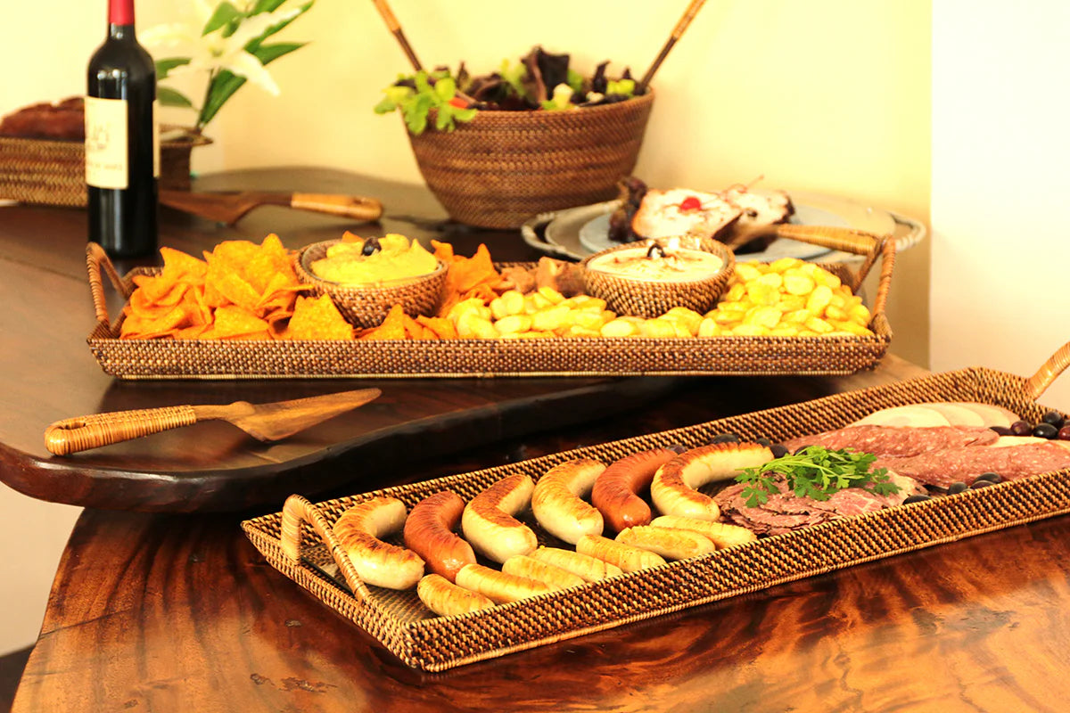 Elegant Rectangular Glass Appetizer Platter - Perfect for Party Serving, Cheese & Charcuterie Display, Wedding Receptions & Holiday Entertaining
