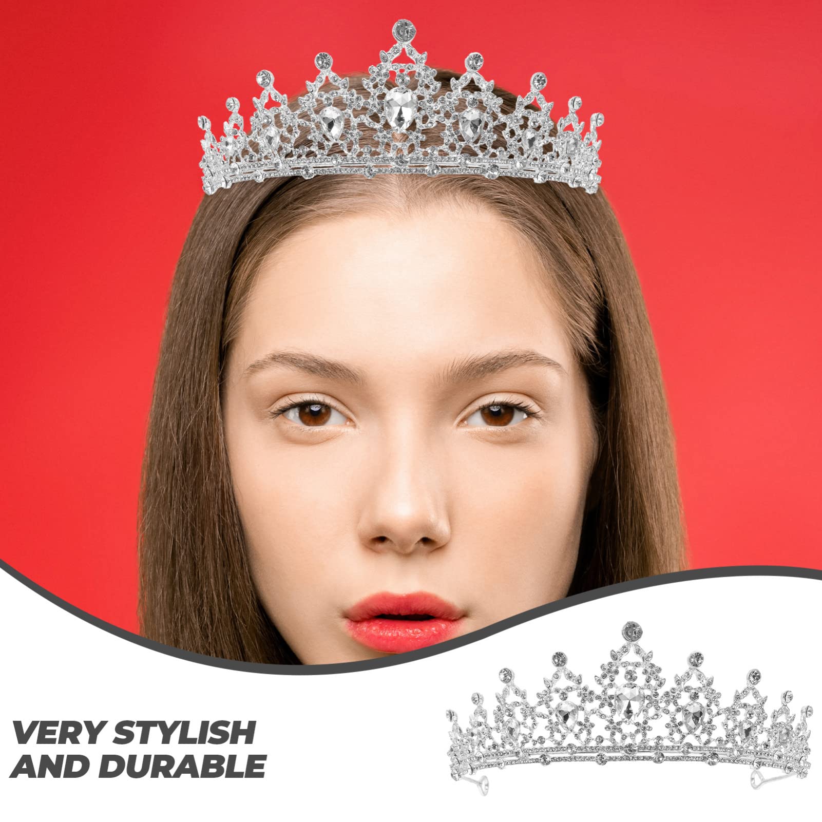 LALAFINA Sparkling Rhinestone Wedding Tiara for Bride - Elegant Crystal Bridal Headpiece, Glittering Hair Accessory for Women | Perfect for Wedding, Prom, Pageant, and Special Occasions