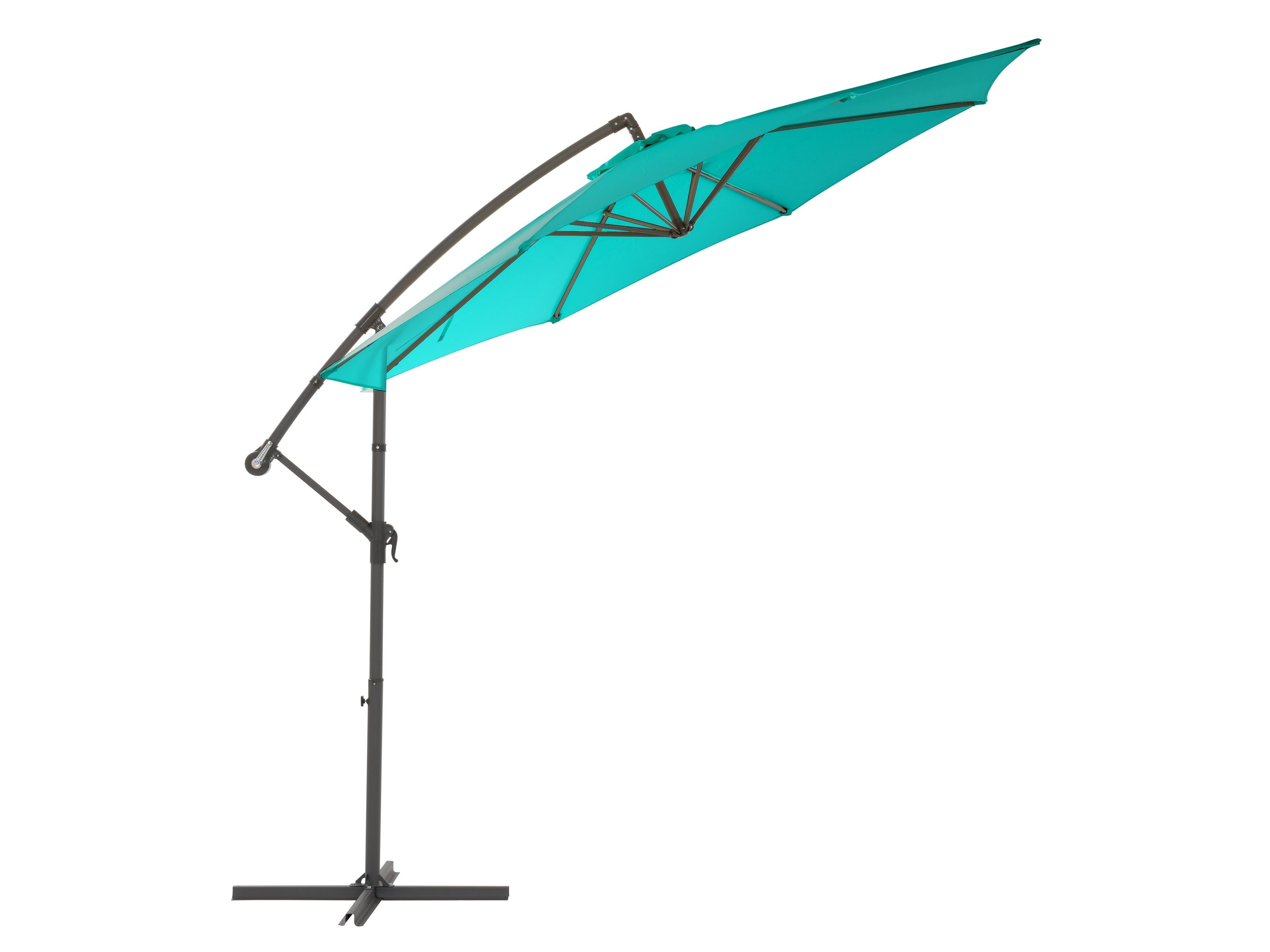 9.5ft Tilting Offset Patio Umbrella - Turquoise Outdoor Sun Shade for Pool, Garden, and Backyard Relaxation