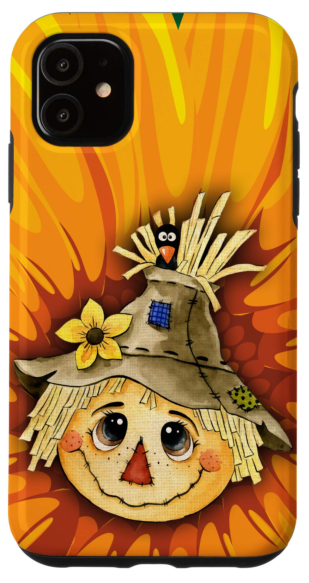 iPhone 11 Phone Case with Scarecrow & Sunflowers Design - Cute Protective Cover for Women & Girls - Perfect Gift for Birthday, Christmas, and Everyday Use
