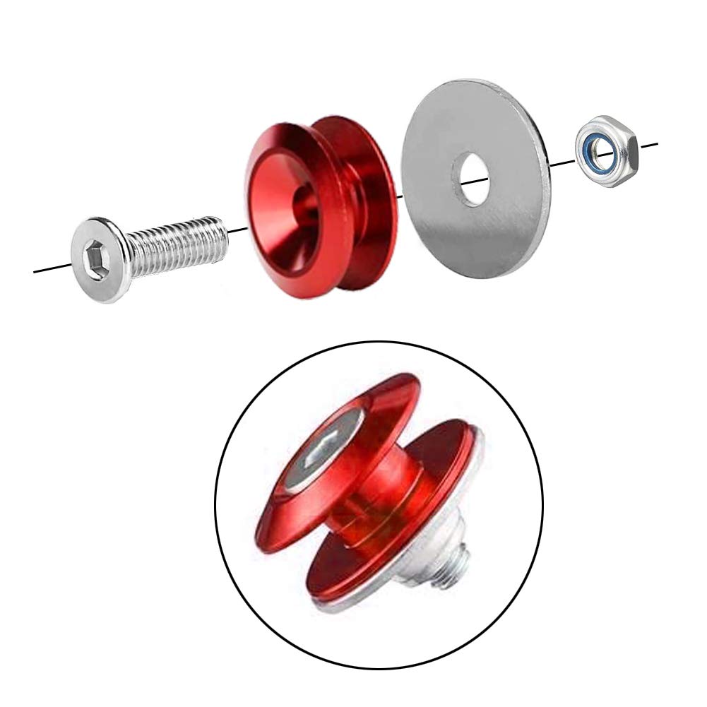 8Pcs Universal Car Bumper Fastener Kit - Quick Release Front Rear Bumper Clips for Trunk Fender Hatch Lid (Red) - Perfect for Auto Repair & DIY Car Maintenance