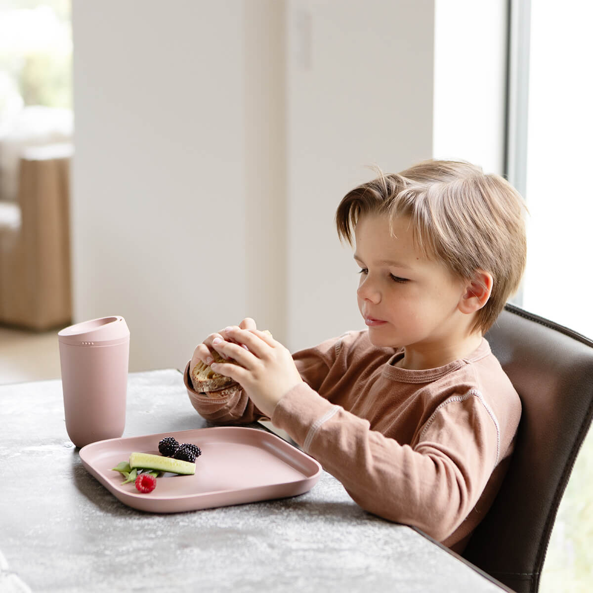 Ezpz Basics Mealtime Plate Set - 2 Pack Non-Slip Silicone Baby Plates for Toddlers | Perfect for High Chairs, Travel & Mess-Free Feeding