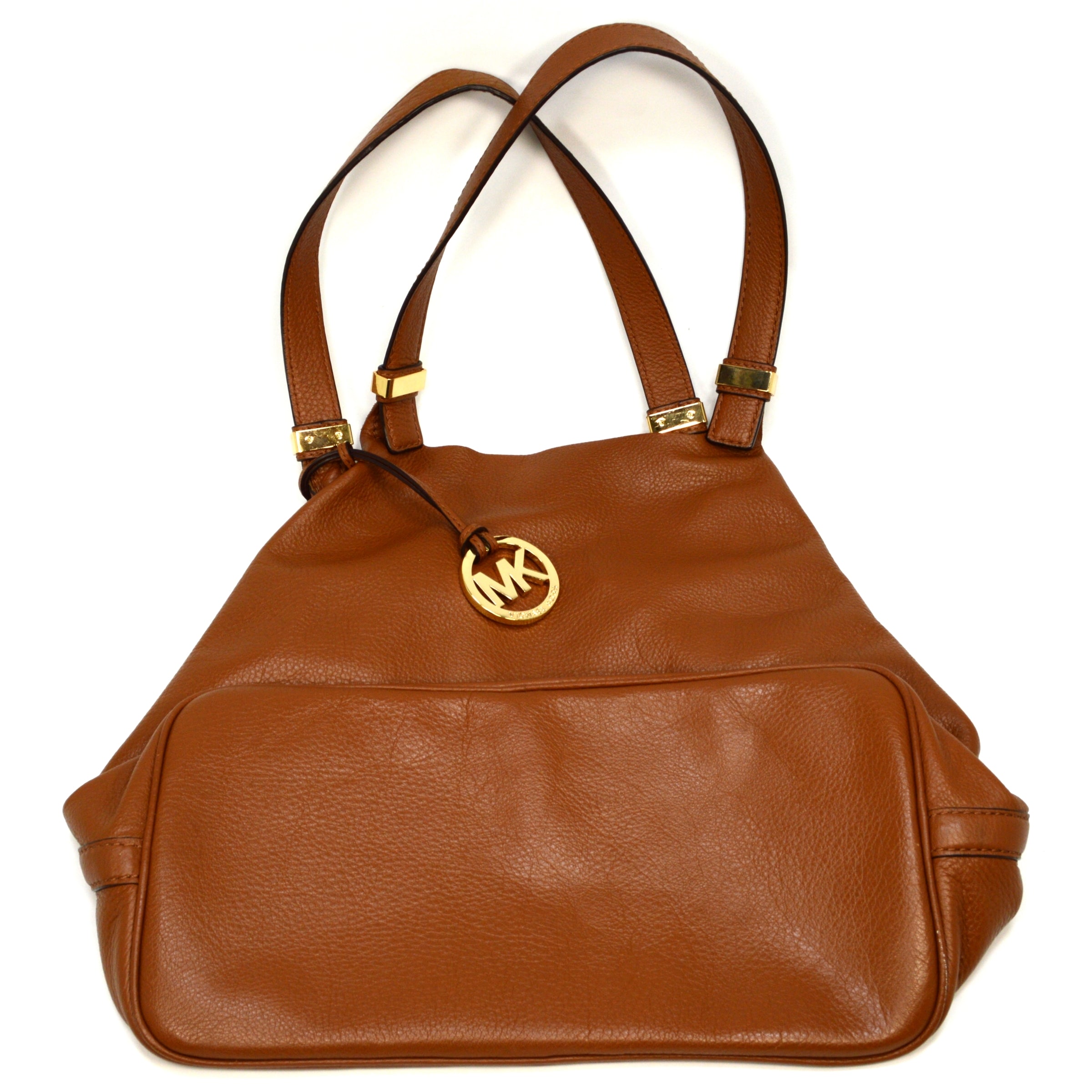 Pre-Owned MICHAEL KORS Colgate Leather Shoulder Tote Bag - Large Brown MK Handbag for Women | Perfect for Work, Travel & Everyday Use