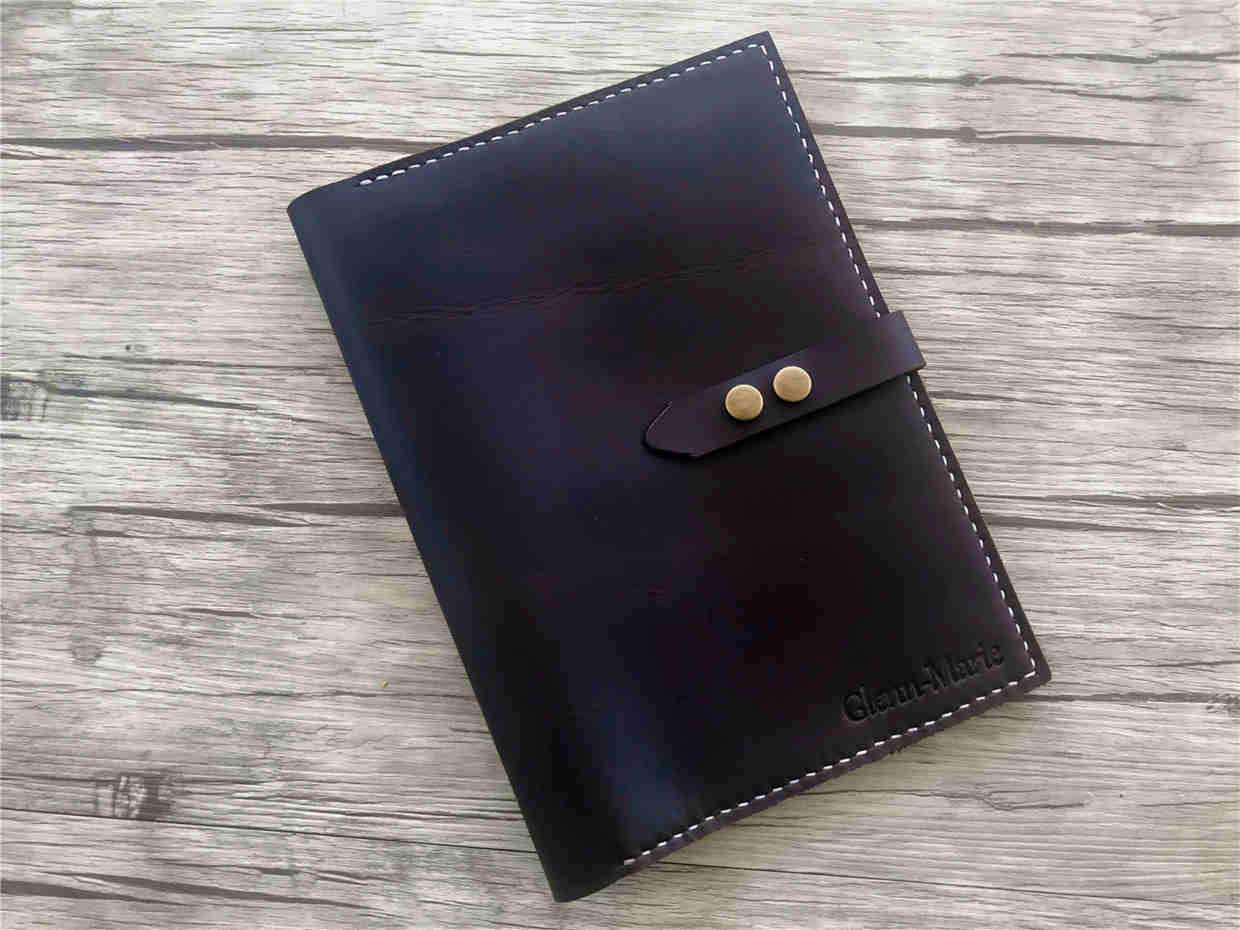Premium Genuine Leather Notebook Cover - Coffee Brown | Stylish & Durable Journal Cover for Office, School & Travel