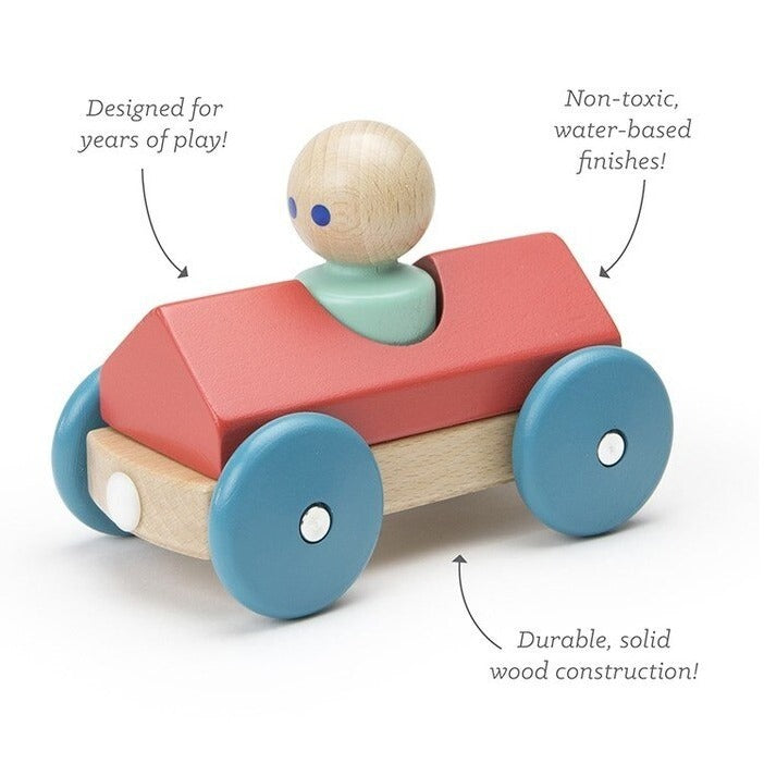 Tegu Magnetic Racer - High-Speed Magnetic Wooden Racing Car Toy for Kids | STEM Educational Building Blocks | Perfect for Birthday Gifts & Indoor Playtime