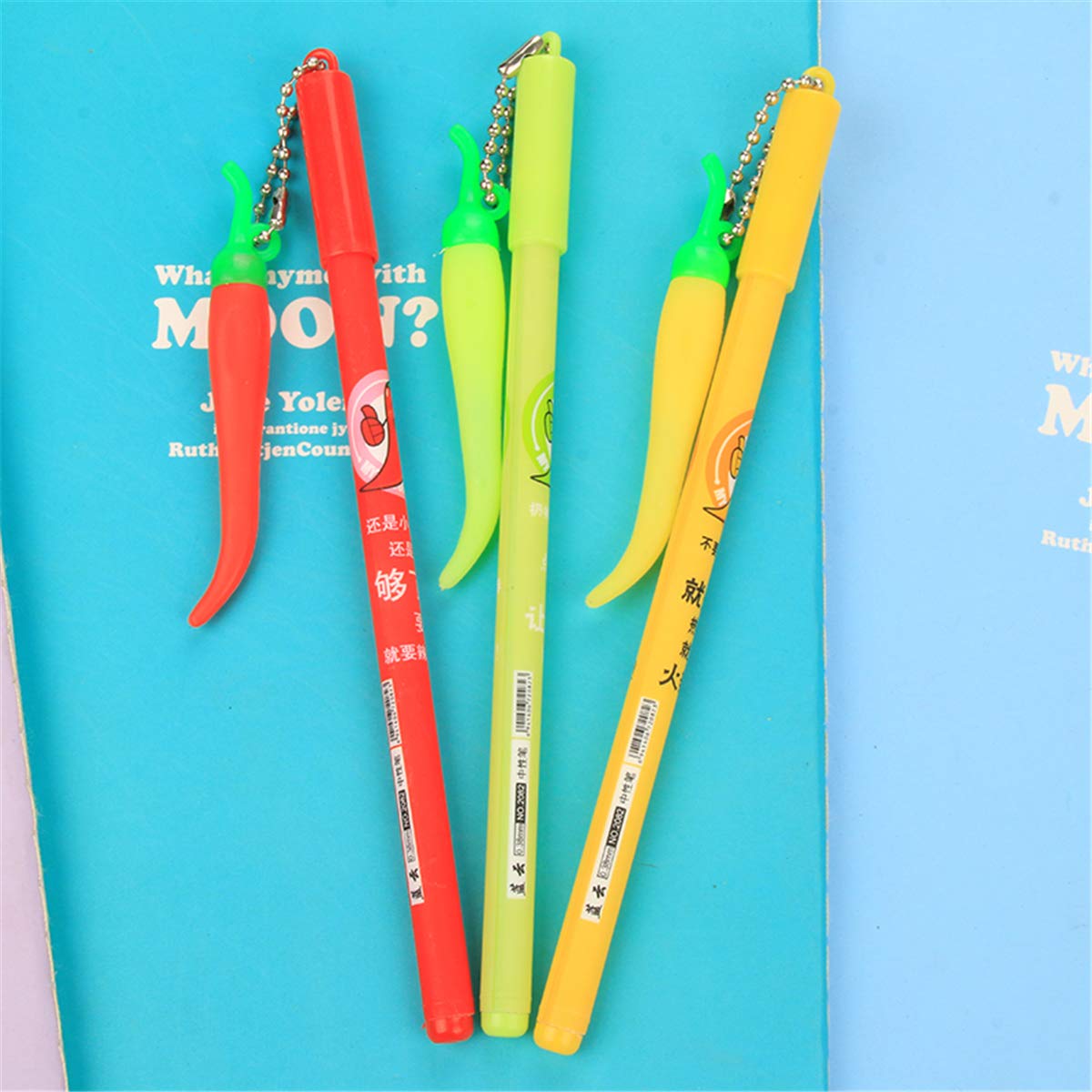 Original Creative Chili Pepper Pendant Fashion Doll Pen - Cute Cartoon Ballpoint Pen for Office, School & Gift (6-Pack) - Perfect for Journaling, Note Taking & Desk Decor