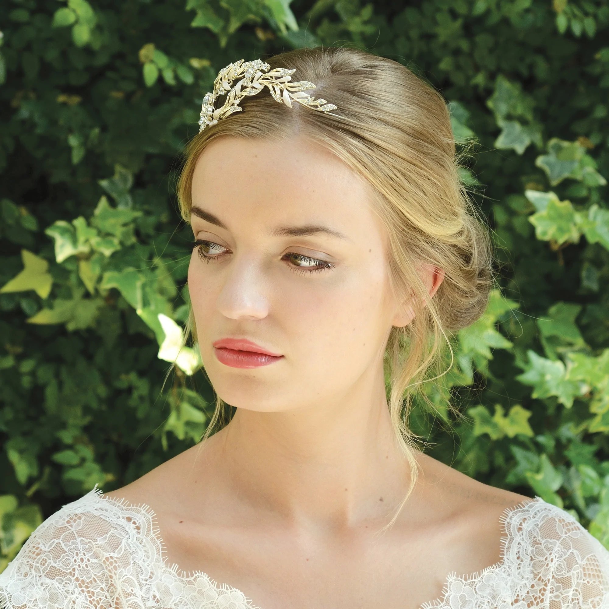Ivory and Co Gold Bridal Tiara Headband - Elegant Wedding Hair Accessory for Brides, Bridesmaids & Prom | Perfect for Weddings, Proms & Special Occasions