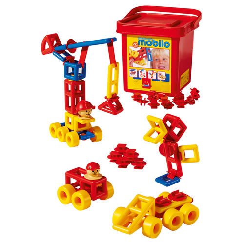 Mobilo Starter Pack Bucket - 86 Piece Construction Building Blocks Set for Kids | STEM Learning Toys | Creative Play for Toddlers & Preschoolers | Perfect for Birthday Gifts & Classroom Activities