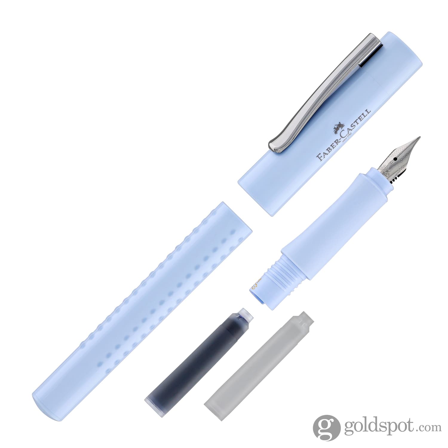 Faber-Castell Grip Fountain Pen - Sky Blue | Premium Writing Instrument for Calligraphy, Note-Taking & Gift Giving | Smooth Ink Flow & Ergonomic Design