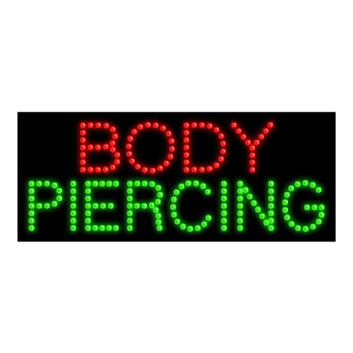 LED Body Piercing Jewelry - Glowing Dots Sign #20163 for Nightclubs, Raves & Festivals - Hypoallergenic Stainless Steel Earrings