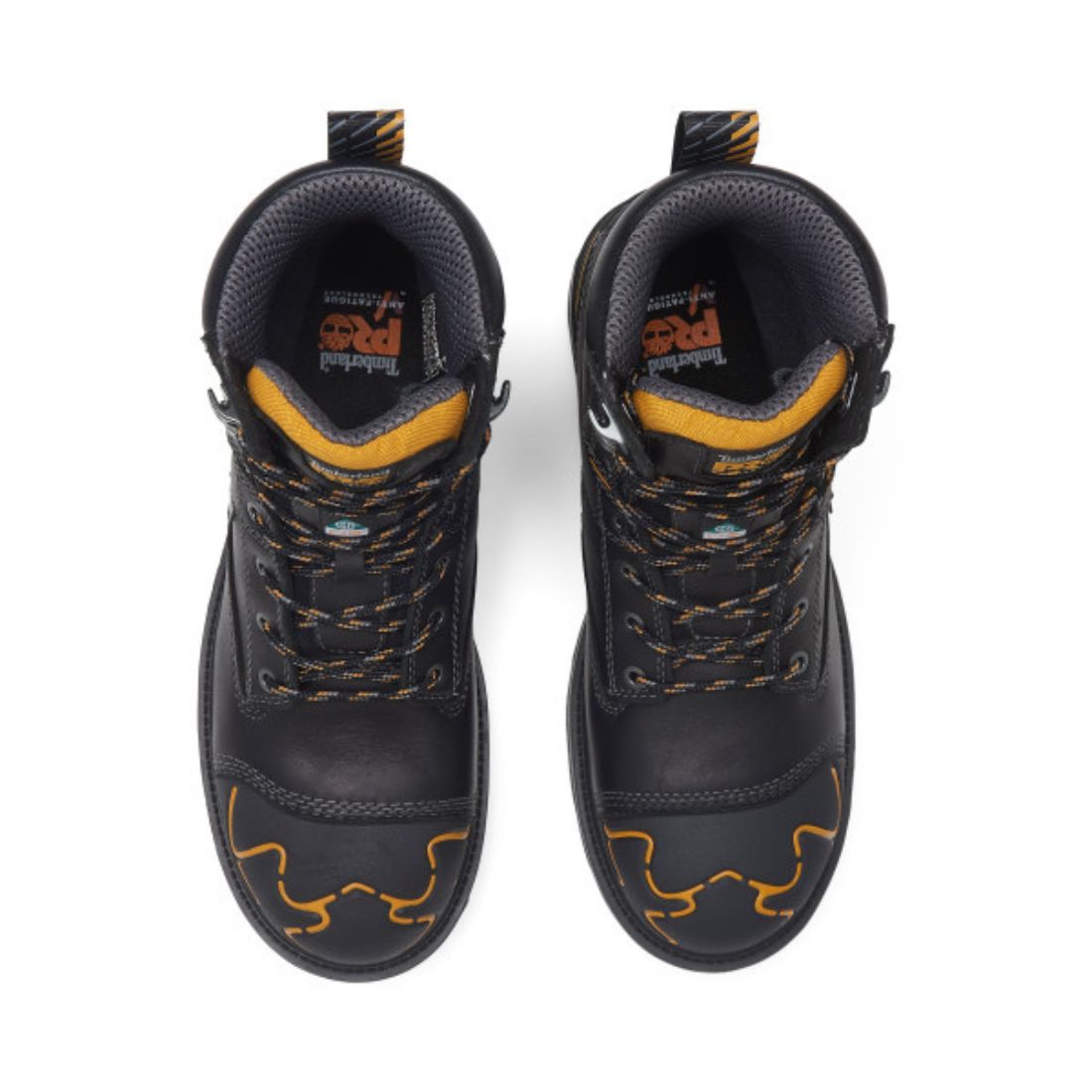 Timberland PRO Magnitude Men's 8 Inch Waterproof Steel Toe Work Boots - Black TB0A5M5X001 | Slip Resistant Safety Shoes for Construction, Warehouse & Outdoor Work
