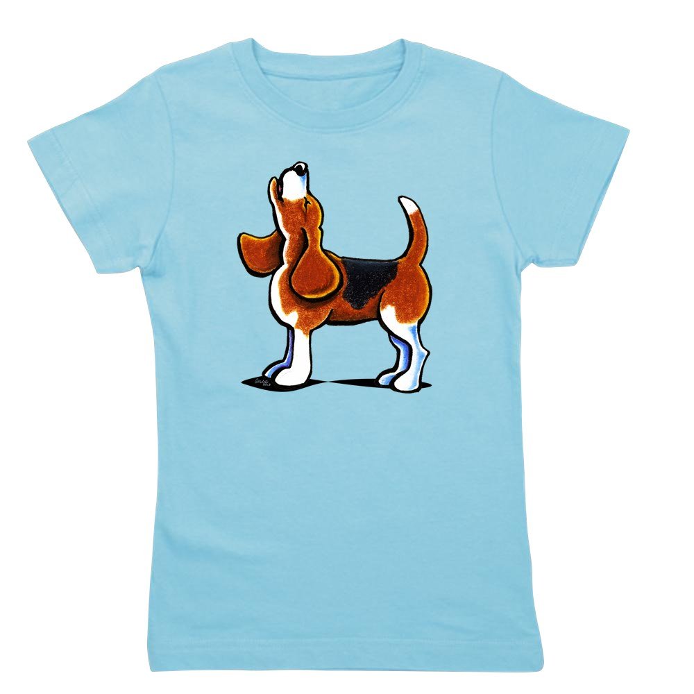 Tricolor Beagle Bay Girl's Slim Fit T-Shirt | Cute Dog Lover Tee for Women & Girls | Casual Wear, School, Outing, Dog Park Visit