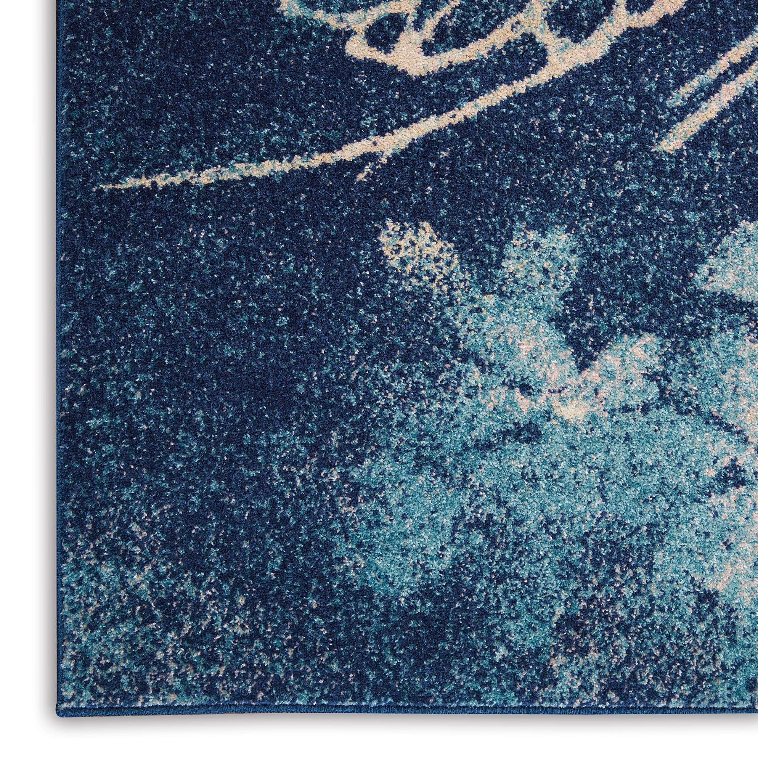 Nourison Tranquil Floral Navy/Pink 6' x 9' Area Rug - Easy Cleaning, Non-Shedding, Soft & Durable - Perfect for Bedroom, Living Room, Dining Room & Kitchen Decor (6x9) - Ideal for Home, Office & Cozy Spaces