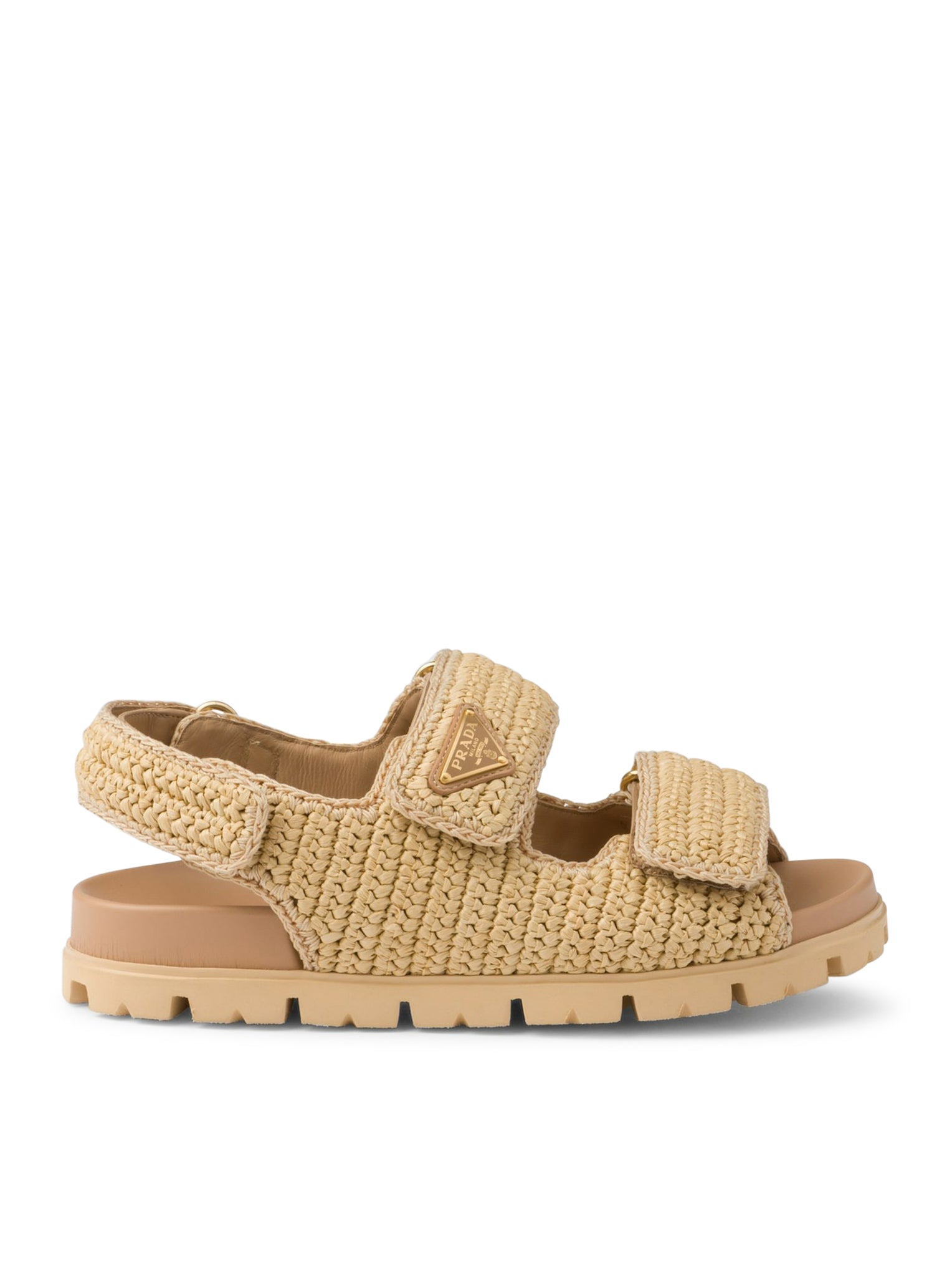 Prada Crochet Sandals in Nude Neutrals - 1X440NF0202C2T F0018 Natural | Comfortable & Stylish Summer Footwear for Beach, Vacation & Casual Outings