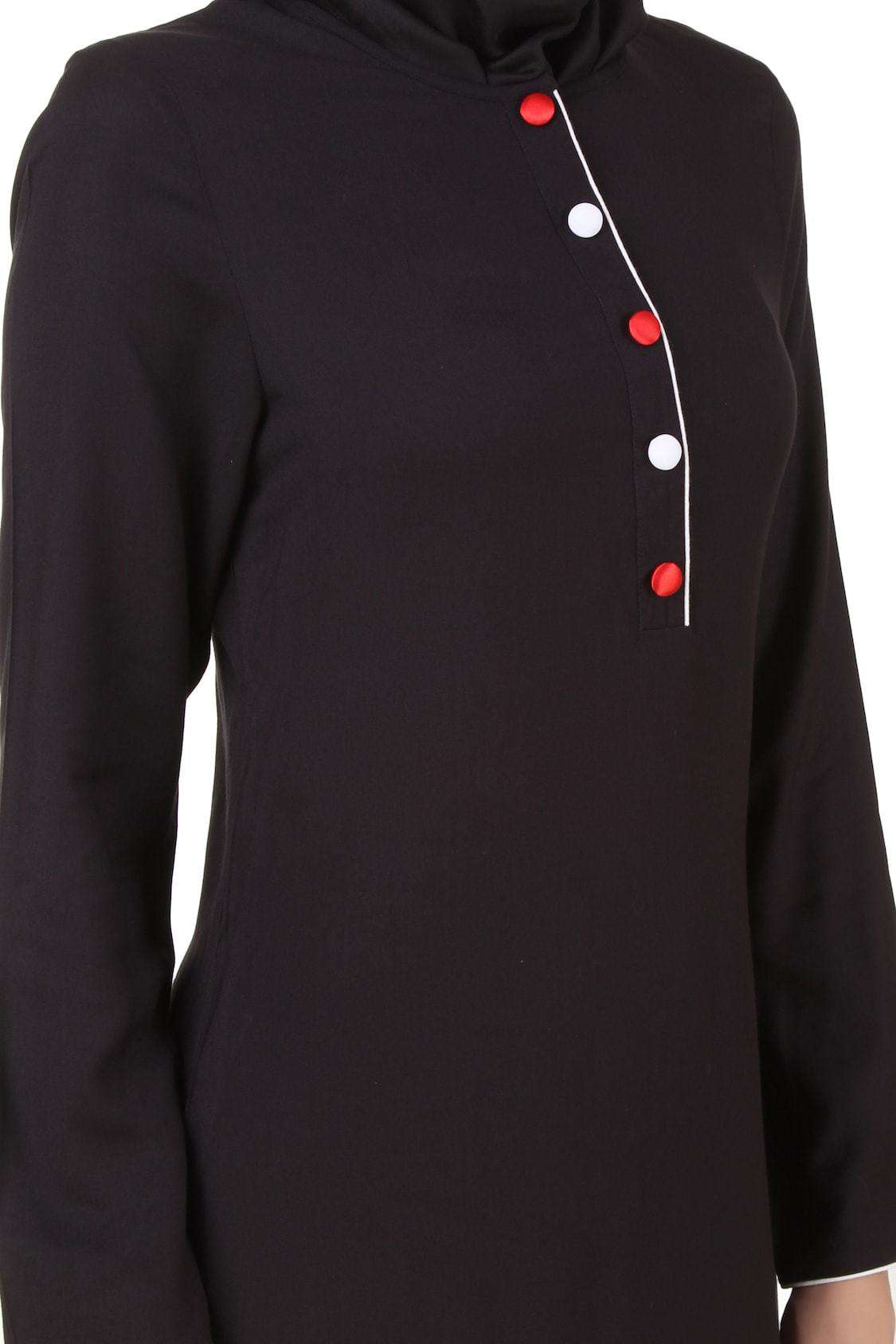 Batrisyia Black Rayon Abaya - Modest Muslim Prayer Dress for Women | Perfect for Prayer, Mosque & Special Occasions