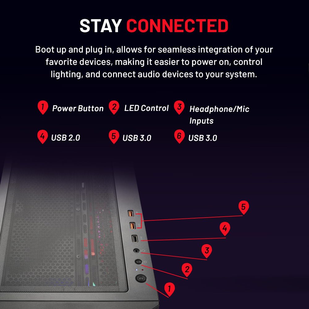 Skytech Blaze4 Mini Gaming PC Desktop - AMD Ryzen 5 5600 (3.5GHz, 4.4GHz Turbo), NVIDIA RTX 4060 8GB GDDR6X, 1TB SSD, 16GB DDR4 3200MHz, 650W Gold PSU, WiFi 6, Windows 11 Home - Perfect for 1080p/1440p Gaming, Streaming & Content Creation