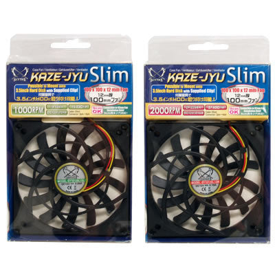 Scythe KAZE JYU SLIM 100mm Ultra Quiet Case Fan SY1012SL12 - Perfect for PC Cooling, Gaming Rigs & Home Office Computers