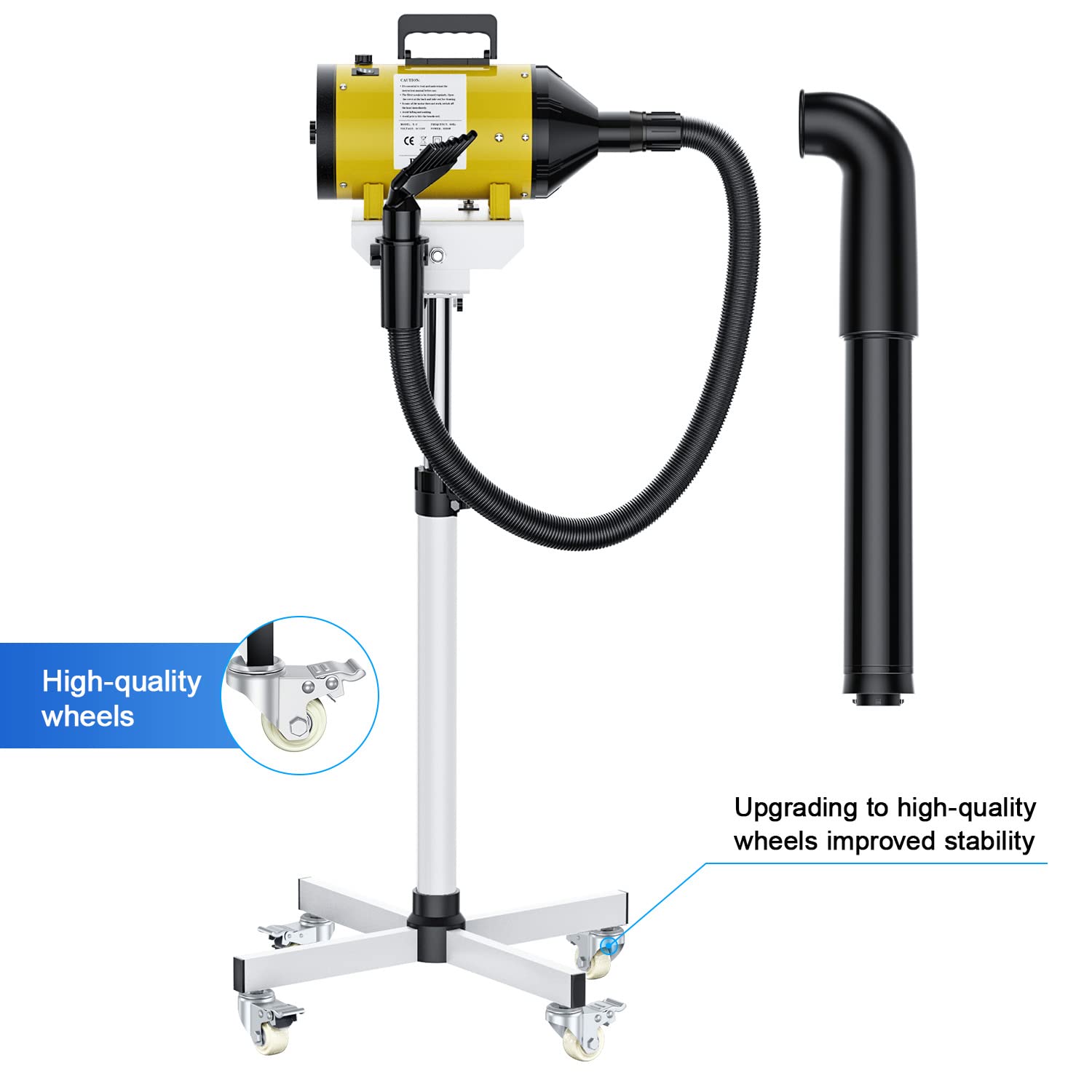 Professional Dog Grooming Dryer Stand - Adjustable High Velocity Pet Hair Dryer with Variable Speed & Heat Control - Perfect for Home Grooming, Pet Salons & Veterinary Clinics