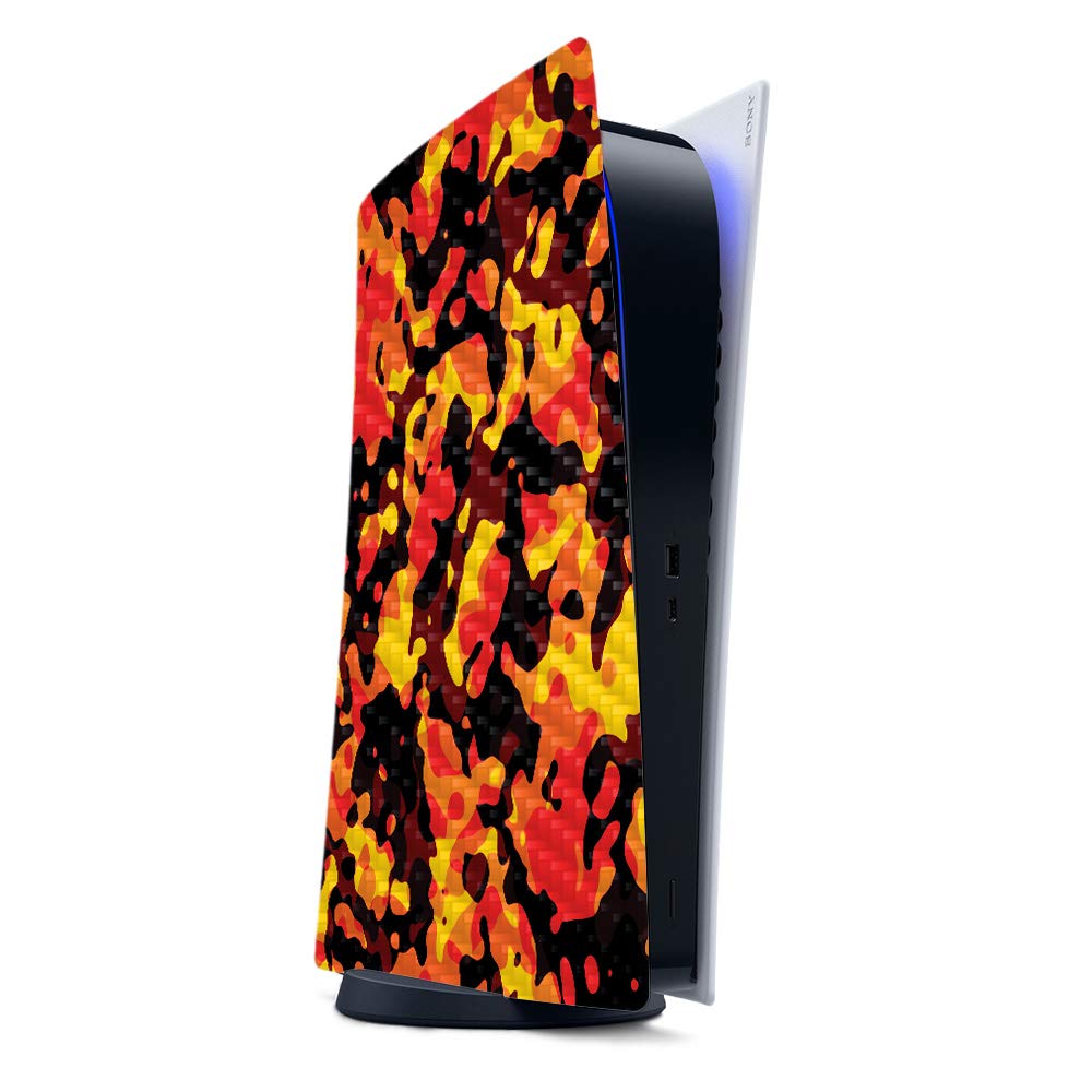 Carbon Fiber PS5 Skin - Warm Camo for Gaming & Protection