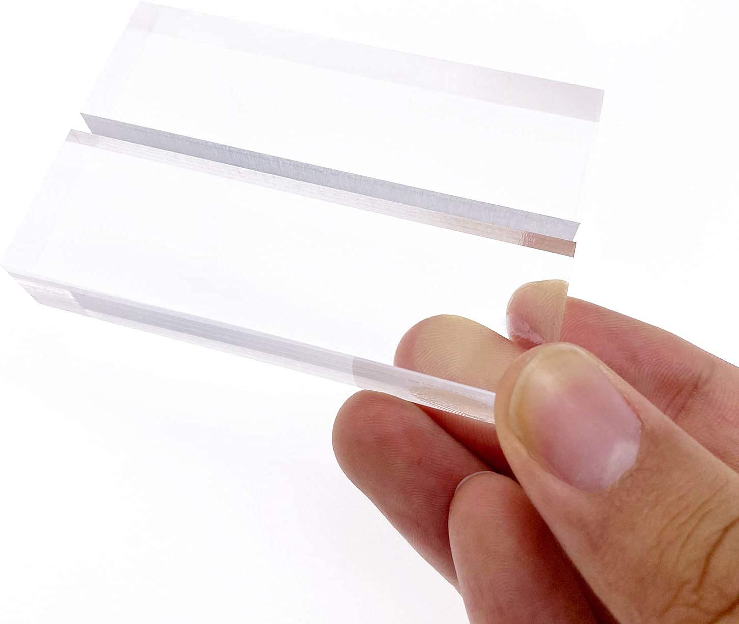 JINMURY 3 Inch Clear Acrylic Sign Holder Stand - 10 Pack Acrylic Stands for Wedding Table Numbers, Menus, Business Cards & 5x7 Inch Signs - Perfect for Events, Restaurants & Retail Displays