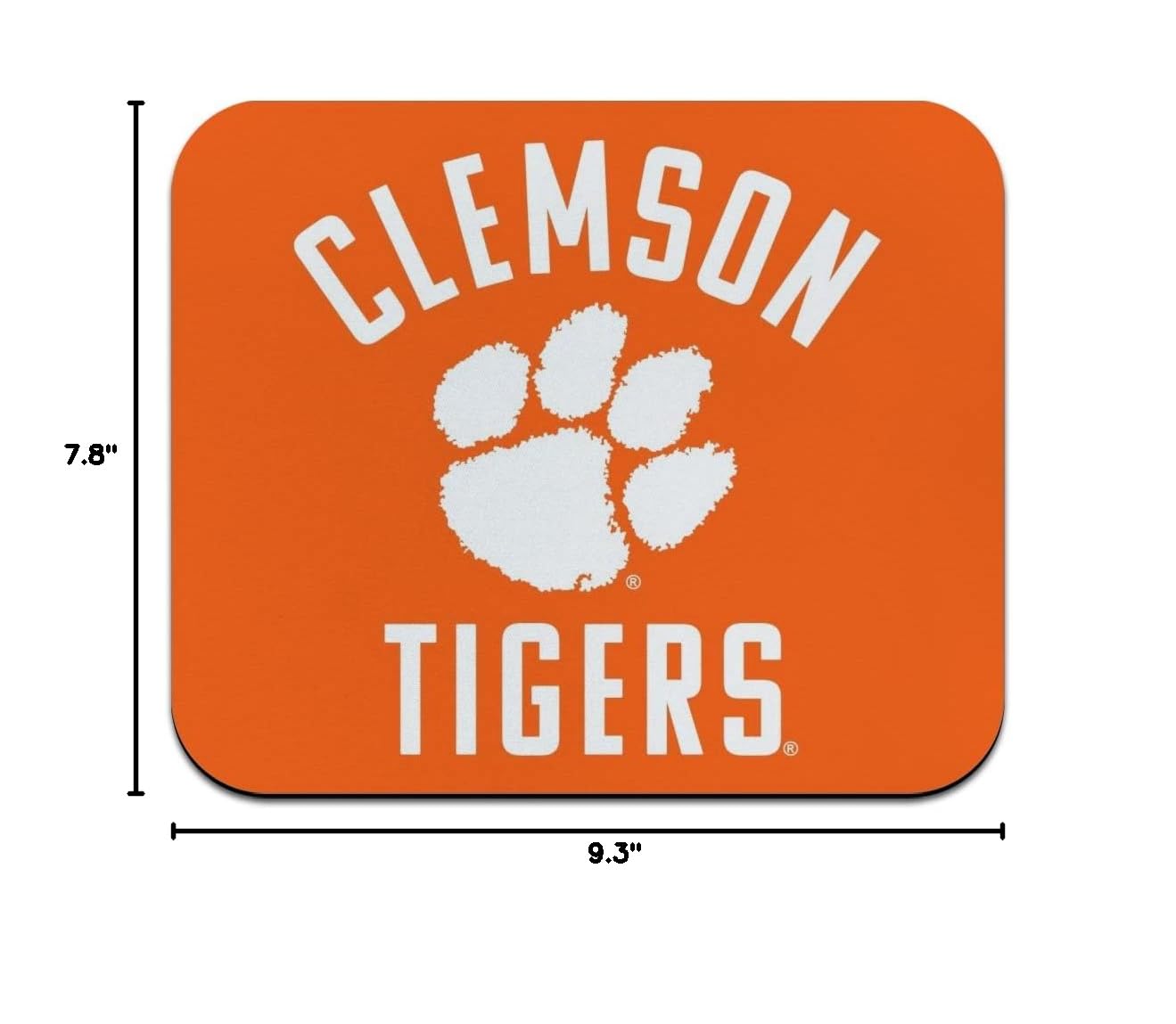 Clemson University Tigers Logo Low Profile Thin Gaming Mouse Pad - Perfect for Office, Home & PC Gaming Setup