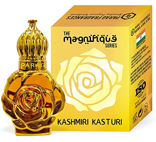 Premium Parag Fragrances Kashmiri Kasturi Attar 12ml - Magnifique Series | World's Best Natural Perfume Oil in Elegant Bottle | Long-Lasting, Alcohol-Free Musk Attar for Men & Women | Perfect for Weddings, Meditation & Daily Wear