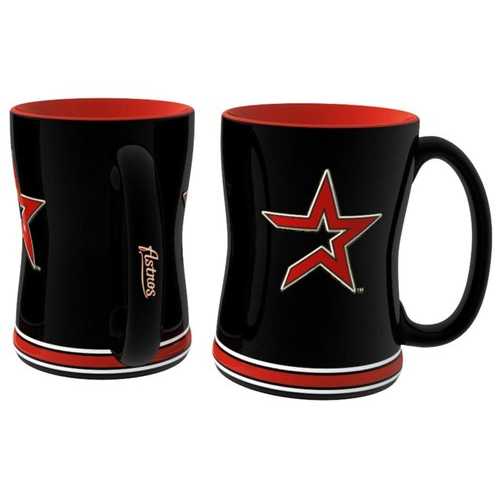 Houston Astros 14oz Coffee Mug with Sculpted Relief - Perfect for Baseball Fans, Office Use & Gift Giving