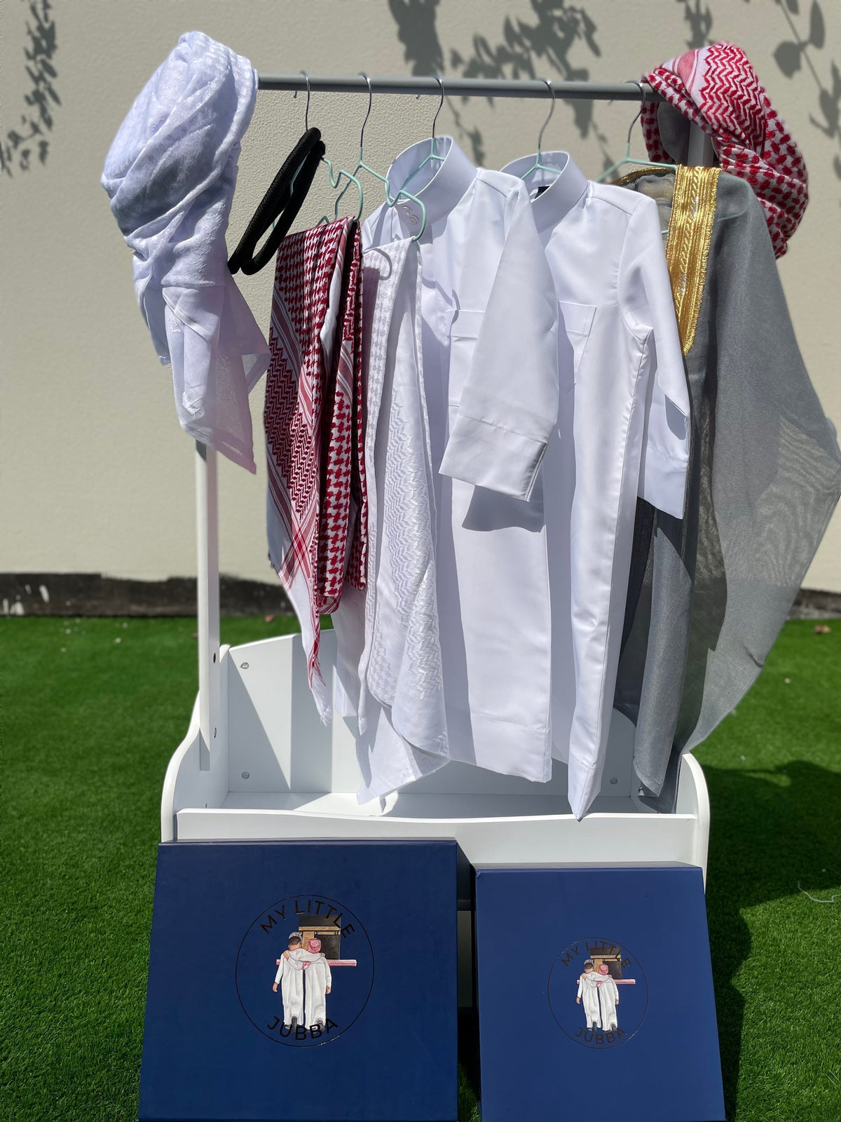 Premium Baby Boy Thobe Gift Set - Grey Bisht for 0-12 Months | 8-Piece Outfit for Newborns & Infants | Perfect for Eid, Ramadan, and Special Occasions