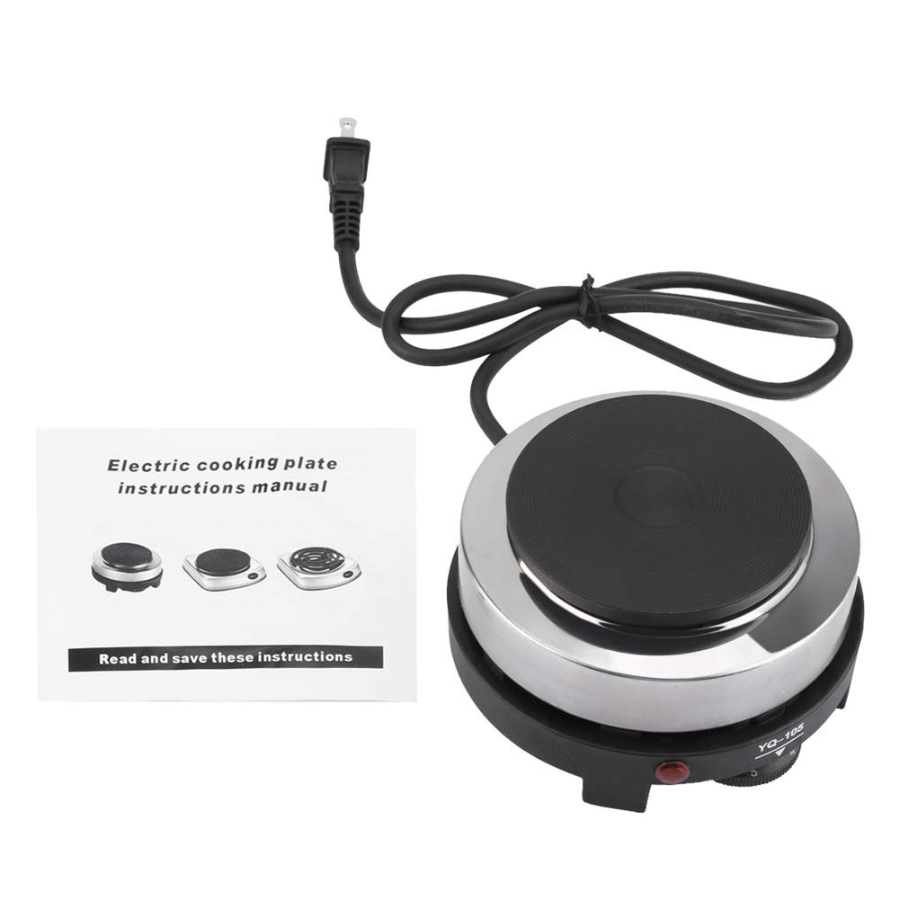 Portable 500W Electric Single Burner - Adjustable Temperature Mini Stove Hot Plate for Kitchen, Office, Camping & Travel | Fast Heating, Energy Efficient for Cooking, Boiling, Brewing Coffee & More