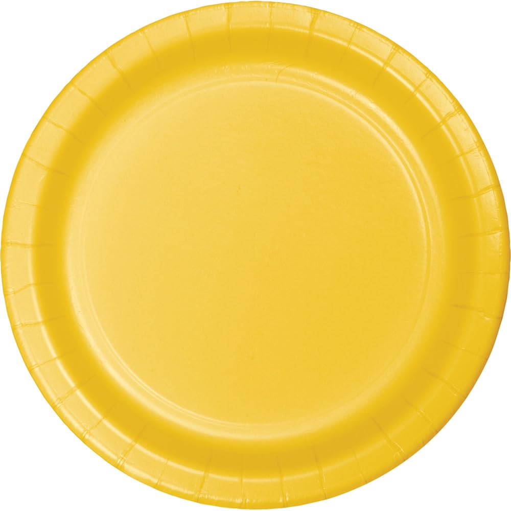 240 Pack Disposable Paper Plates 10.25 Inch - School Bus Yellow for Parties, Banquets & School Events | Bulk Paper Plates for Birthday, Picnic, Catering & Family Gatherings