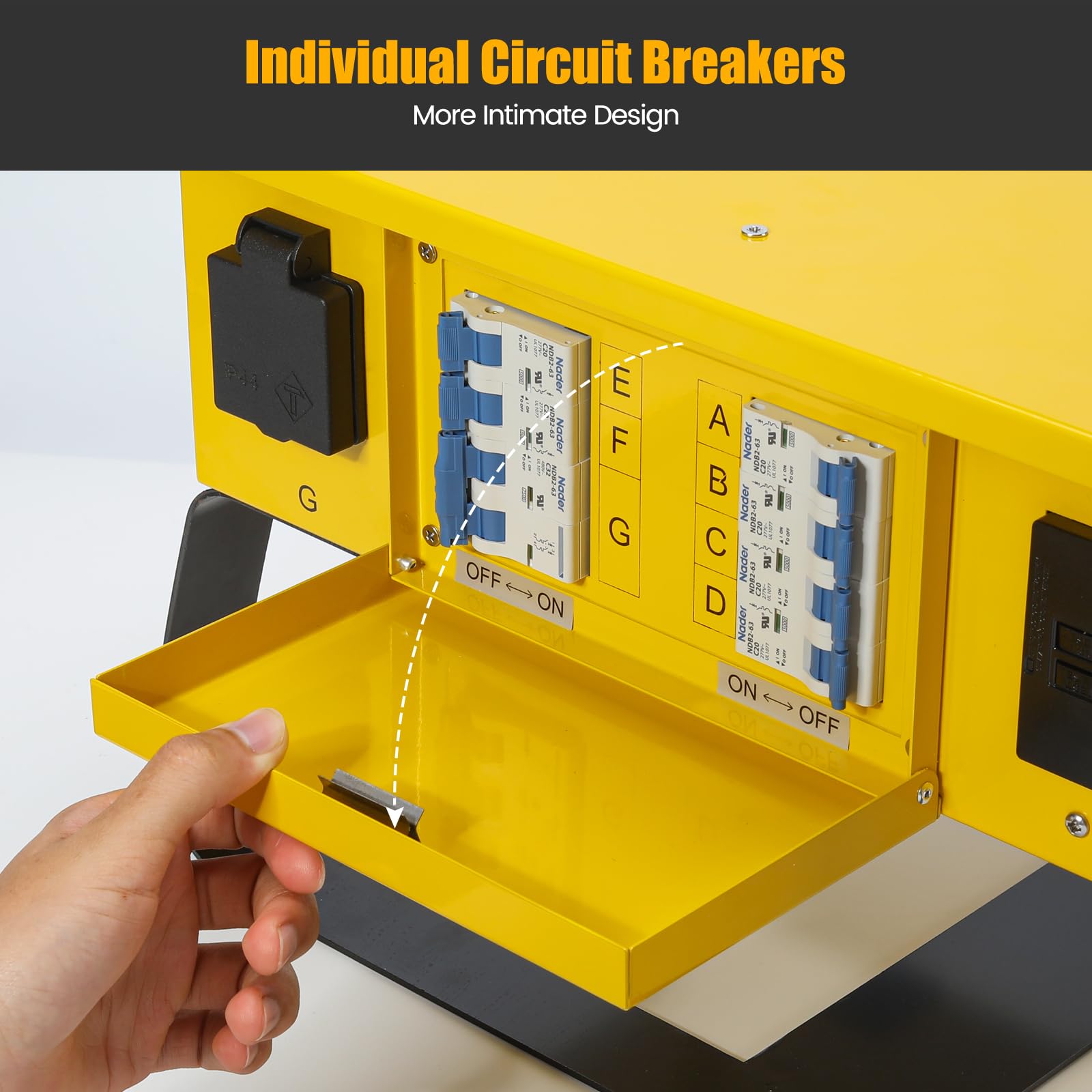50A UL Certified Power Distribution Box - California Standard Twist-to-Lock Temporary Power Center | Ideal for Construction Sites, Outdoor Events & Emergency Power Needs