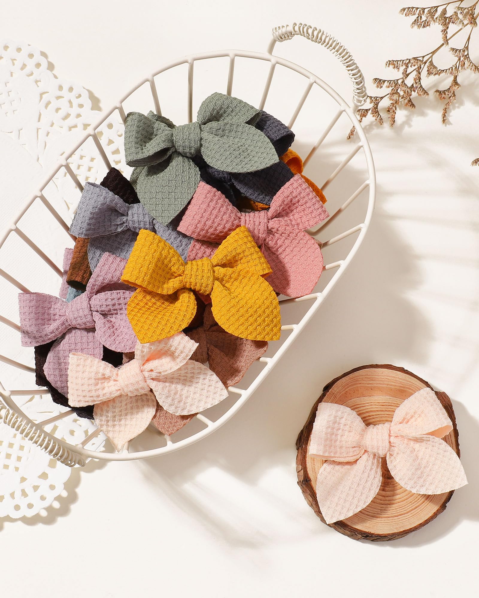 Jollybows 20pcs Baby Hair Clips for Girls - 2 Inch Mini Fable Alligator Clips, Toddler Pigtail Bows for Fine Hair - Perfect for Parties, School, and Daily Styling