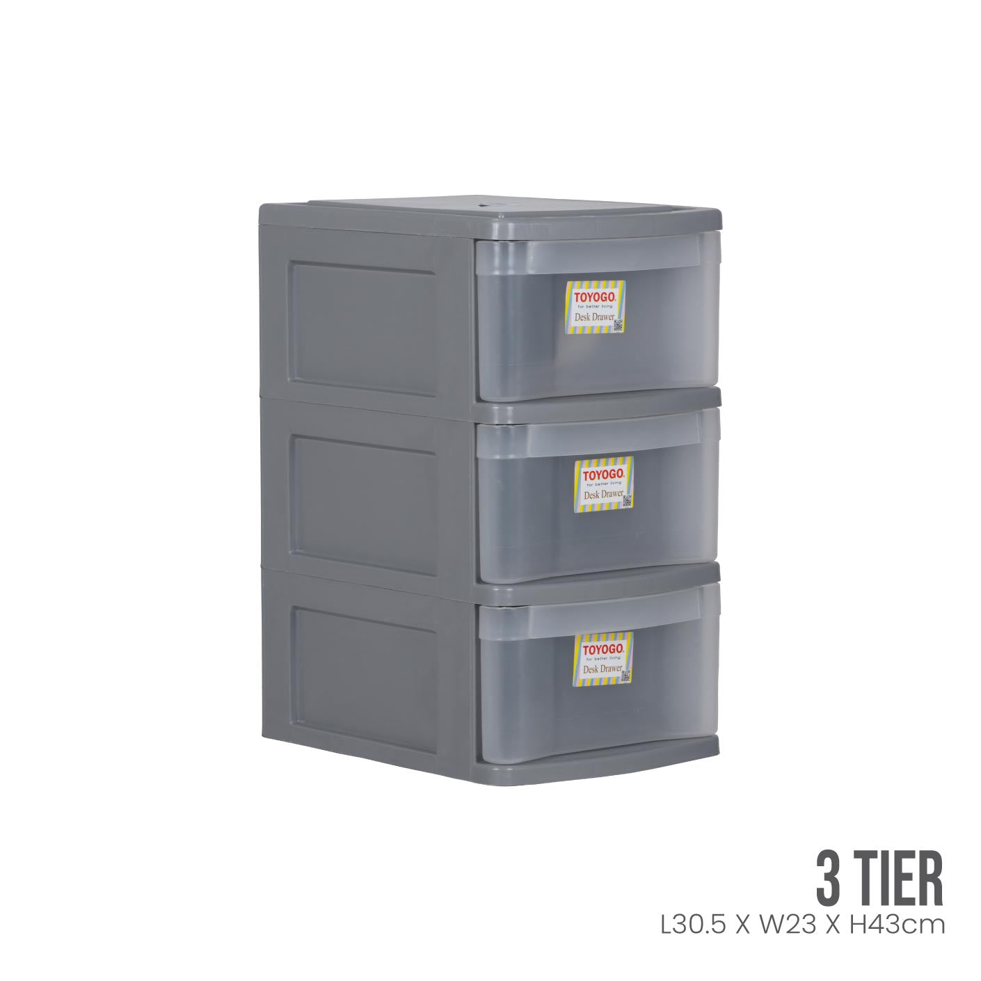 GREY FRAME TRANSLUCENT DRAWER (905-3GF-TPT)