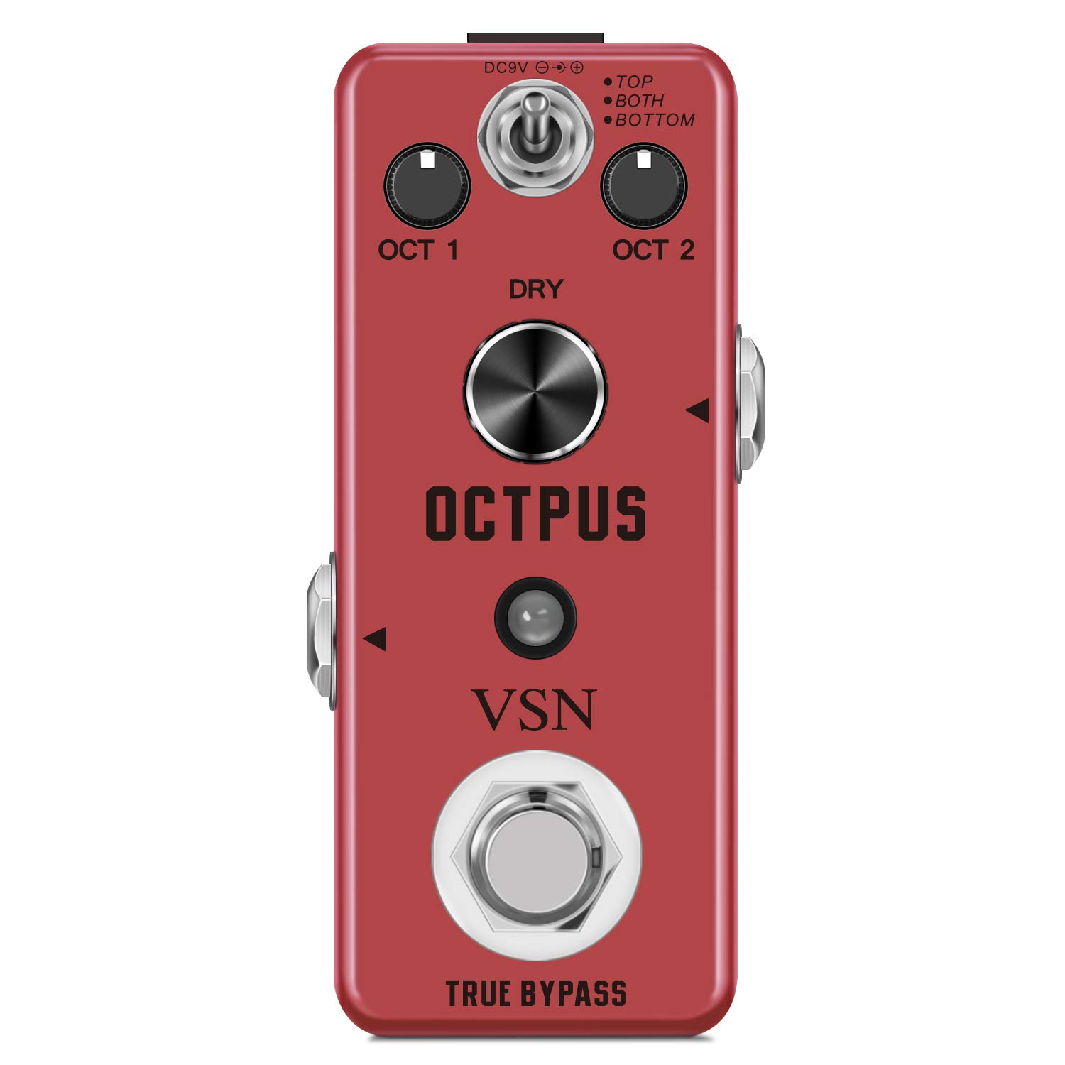 VSN Octave Guitar Pedal - Digital Polyphonic Octave Effects Generator for Electric Guitar, True Bypass Mini Pedal | Perfect for Live Performances, Studio Recording & Practice Sessions