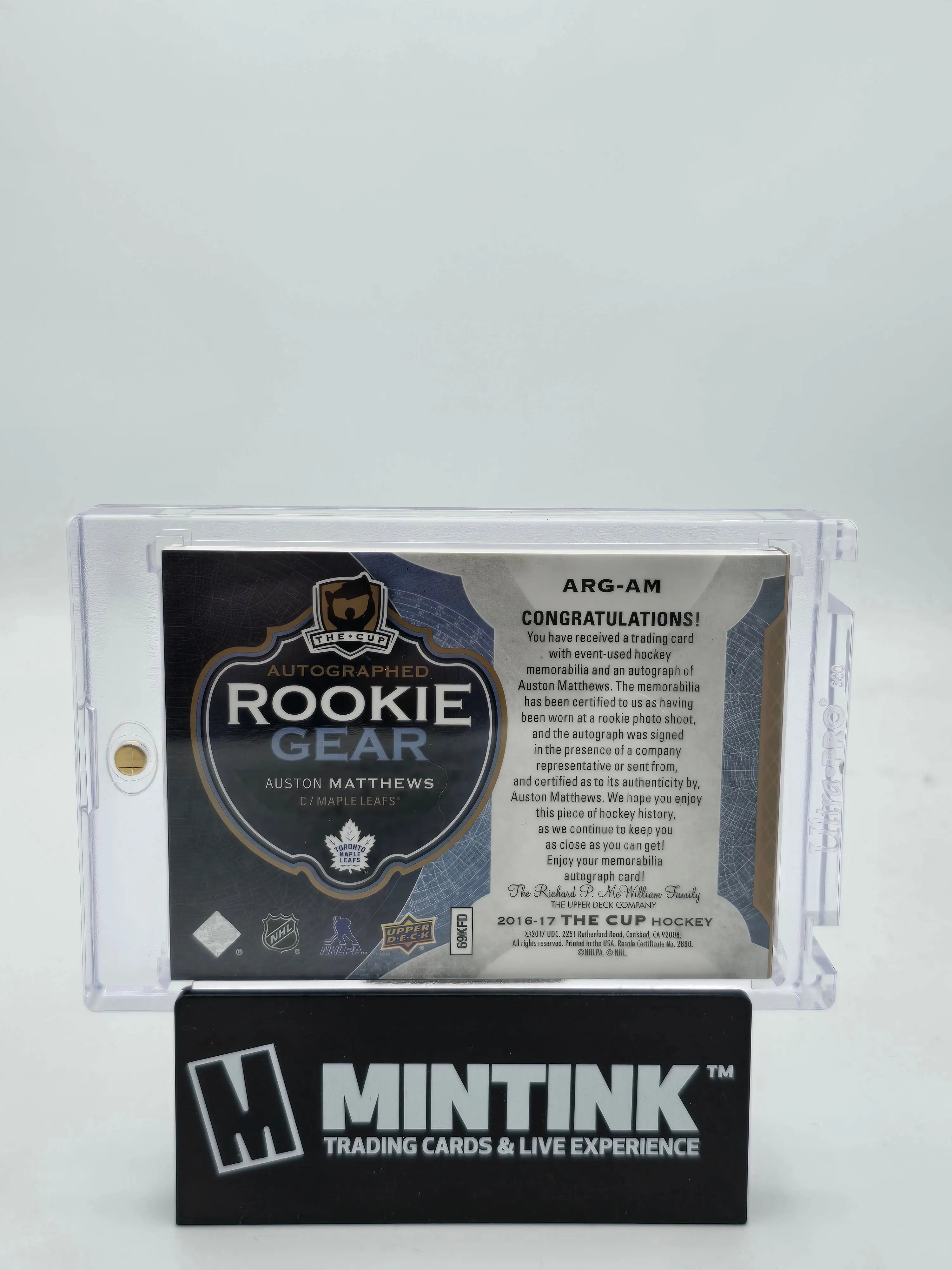 2016-17 UD The Cup Auston Matthews Rookie Gear Dual Patch Auto Booklet /24 - Rare Hockey Collectible for NHL Fans & Sports Memorabilia Collectors - Perfect for Display Cases, Man Caves, and Sports Collections