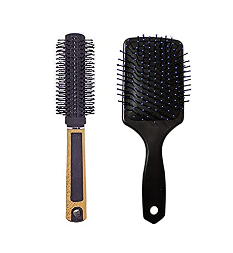 Kvitoe 2-Pack Hair Paddle Brush Set - Detangling & Styling for Men & Women - Home & Travel Use
