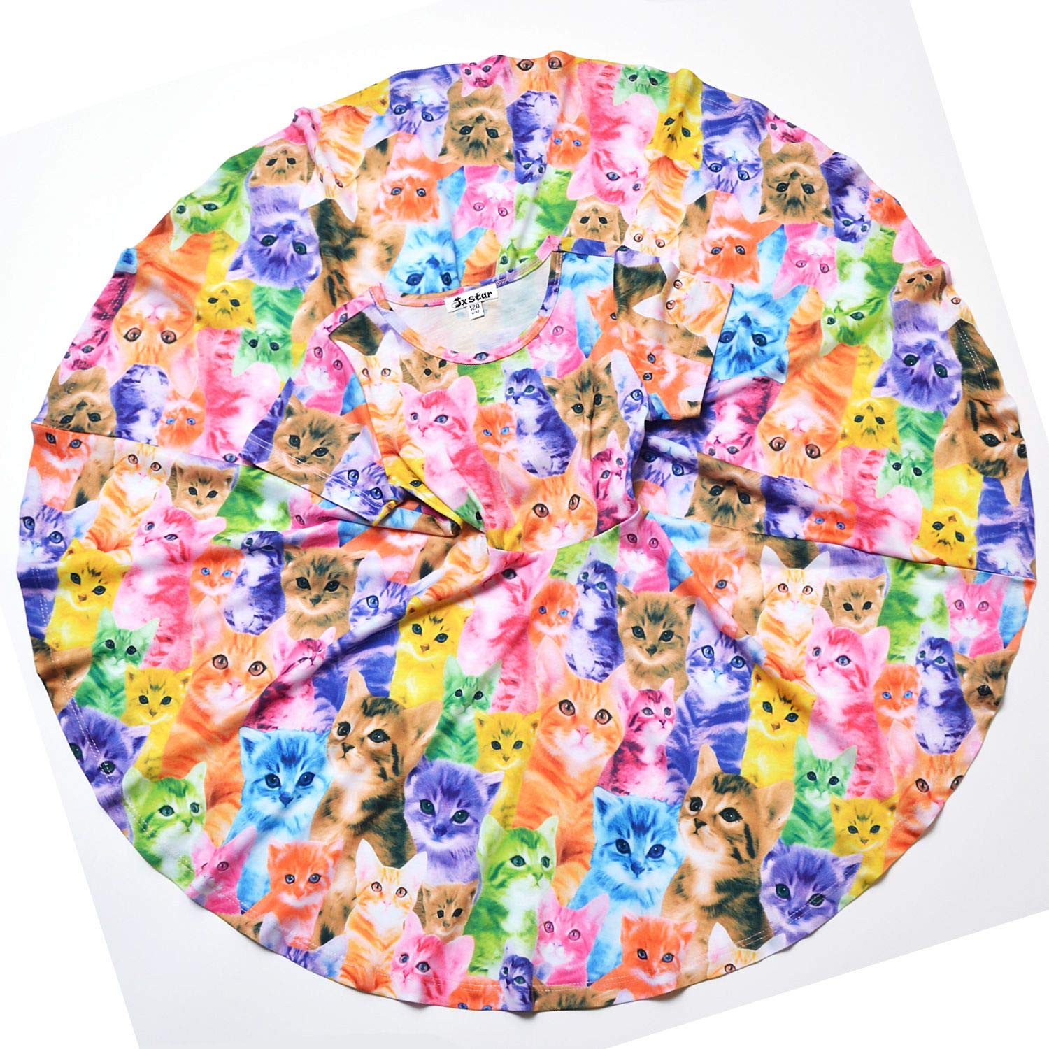 Girls' Unicorn Print Summer Swing Dress - Short Sleeve Casual Kids Clothing for Playdates, Birthday Parties & Outdoor Activities