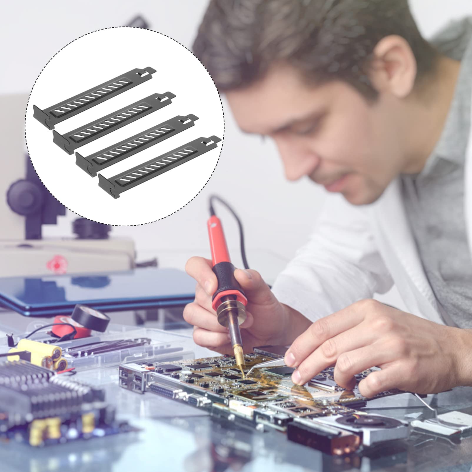 20 Pack PCI Slot Covers - Vented Blank Bracket for PC Case & Computer Chassis - Improve Airflow & Dust Protection - Ideal for Gaming Rigs, Workstations & Server Builds